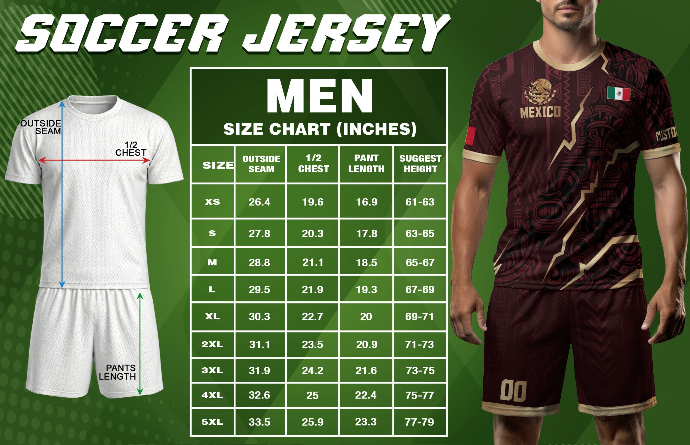Custom Mexican Heritage Jersey Maroon Aztec Design Mexico Eagle Soccer Shirt Men Women