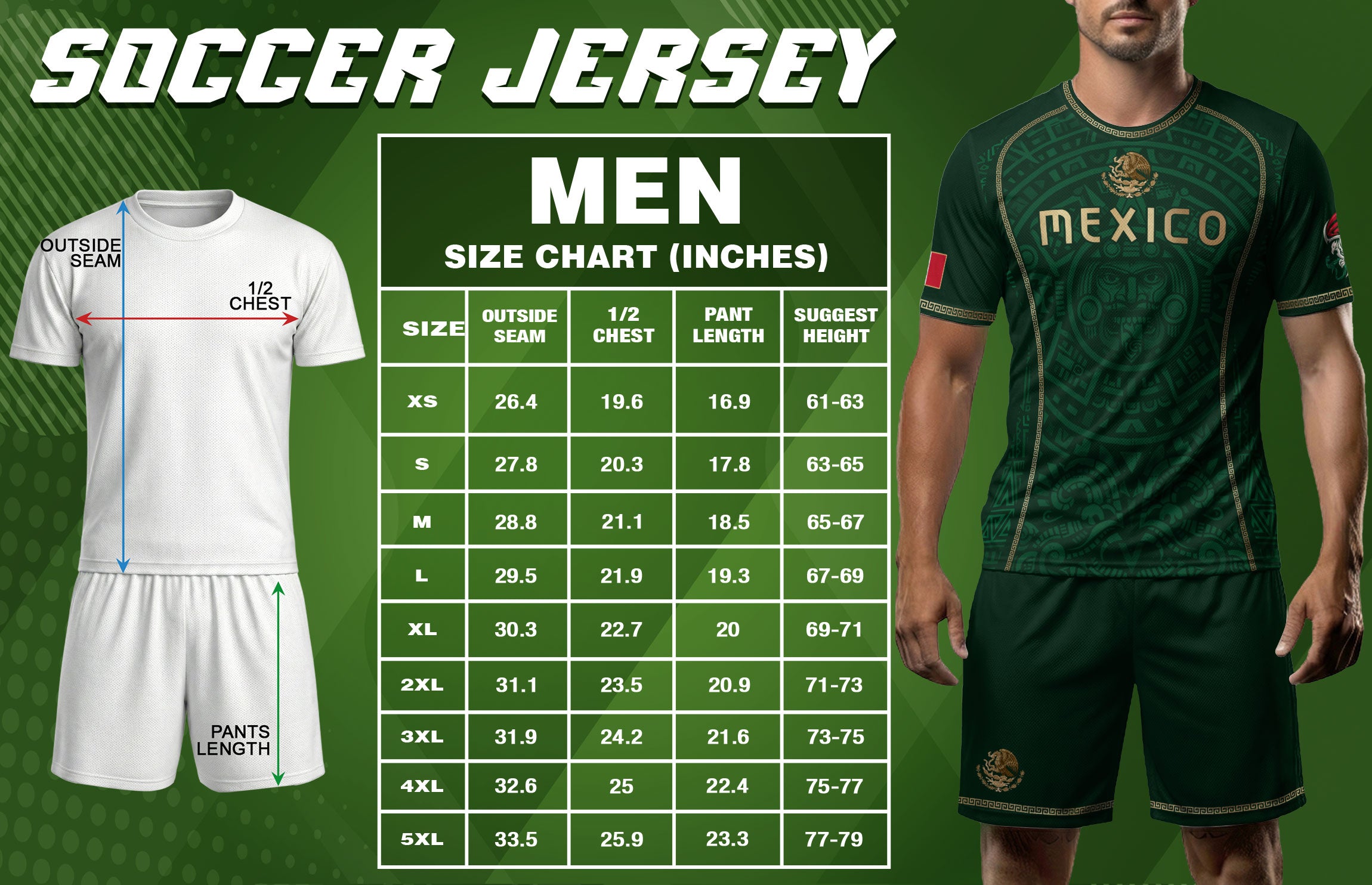 Camiseta de fútbol premium con emblema de águila azteca verde y dorado de México