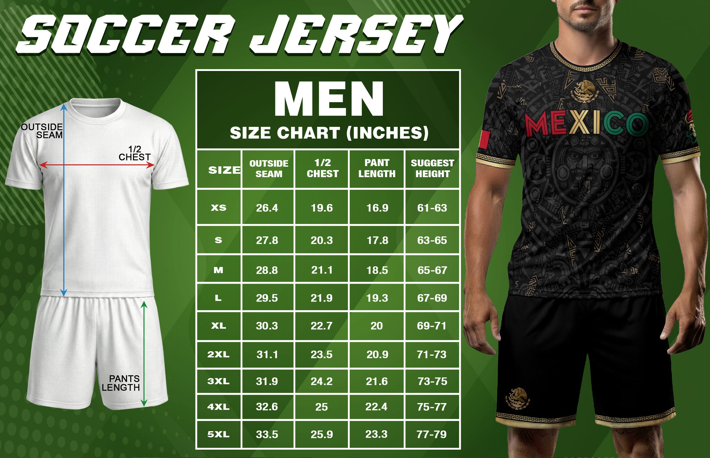Camiseta de fútbol premium con emblema de águila azteca verde y dorado de México