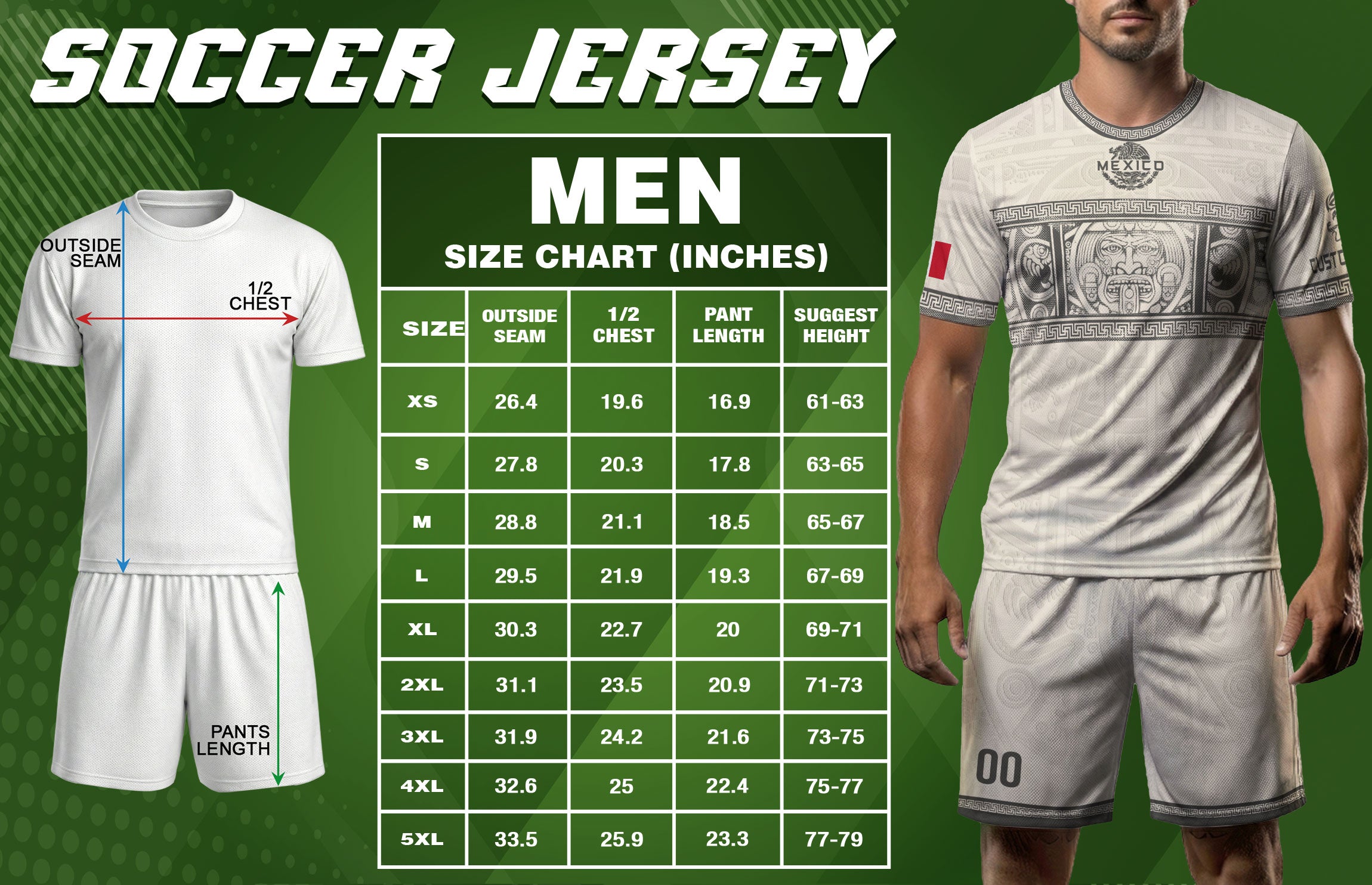 Custom Mexico Soccer Jersey Sand Aztec Calendar Culture Men Mexican Football Shirt
