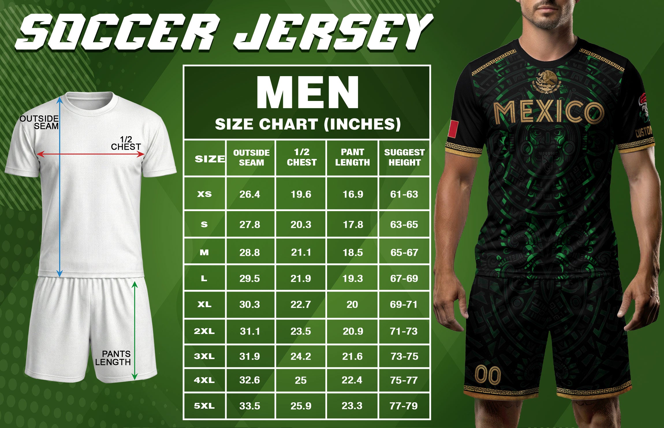Camiseta de fútbol premium con emblema de águila azteca verde y dorado de México