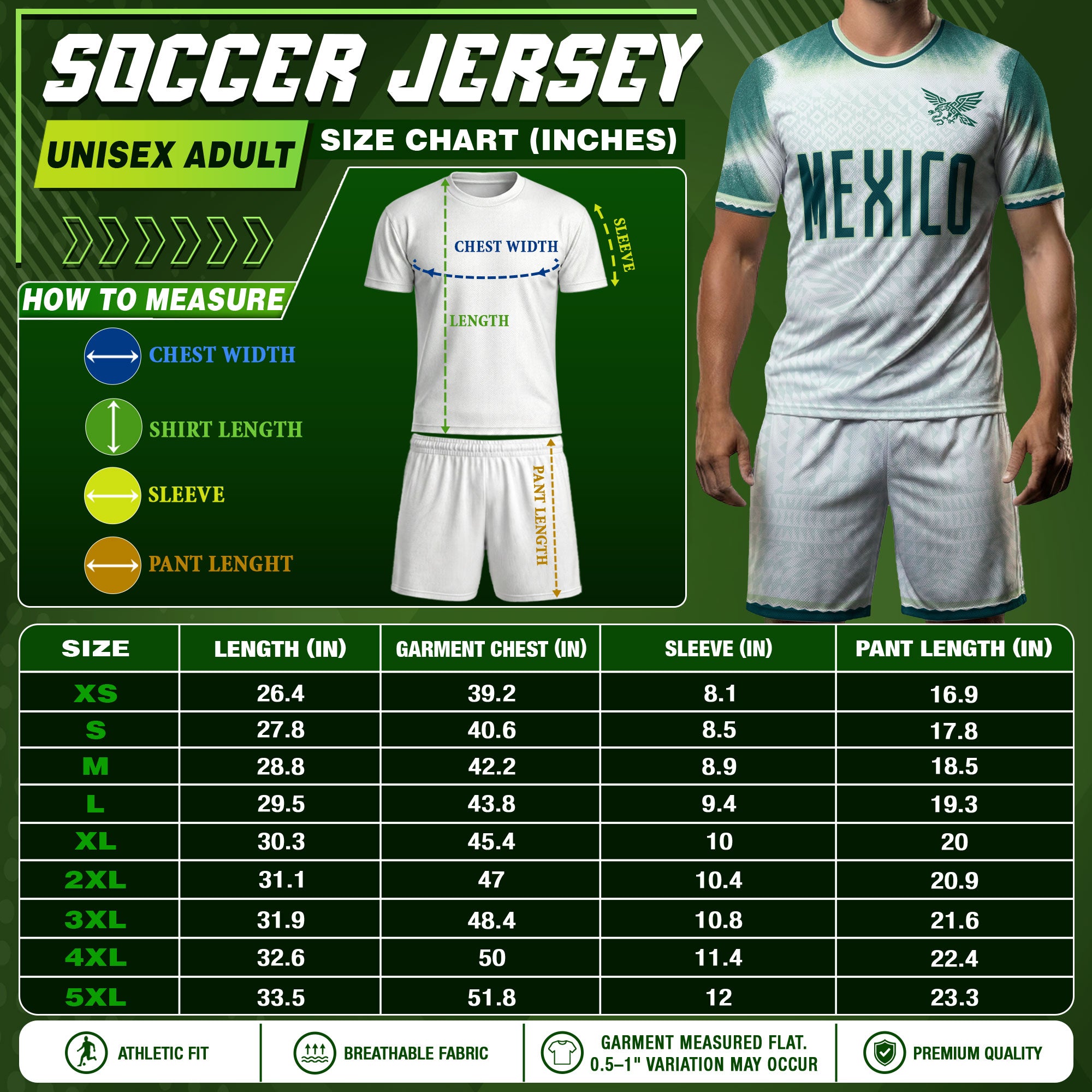 Camiseta de fútbol premium con emblema de águila azteca verde y dorado de México
