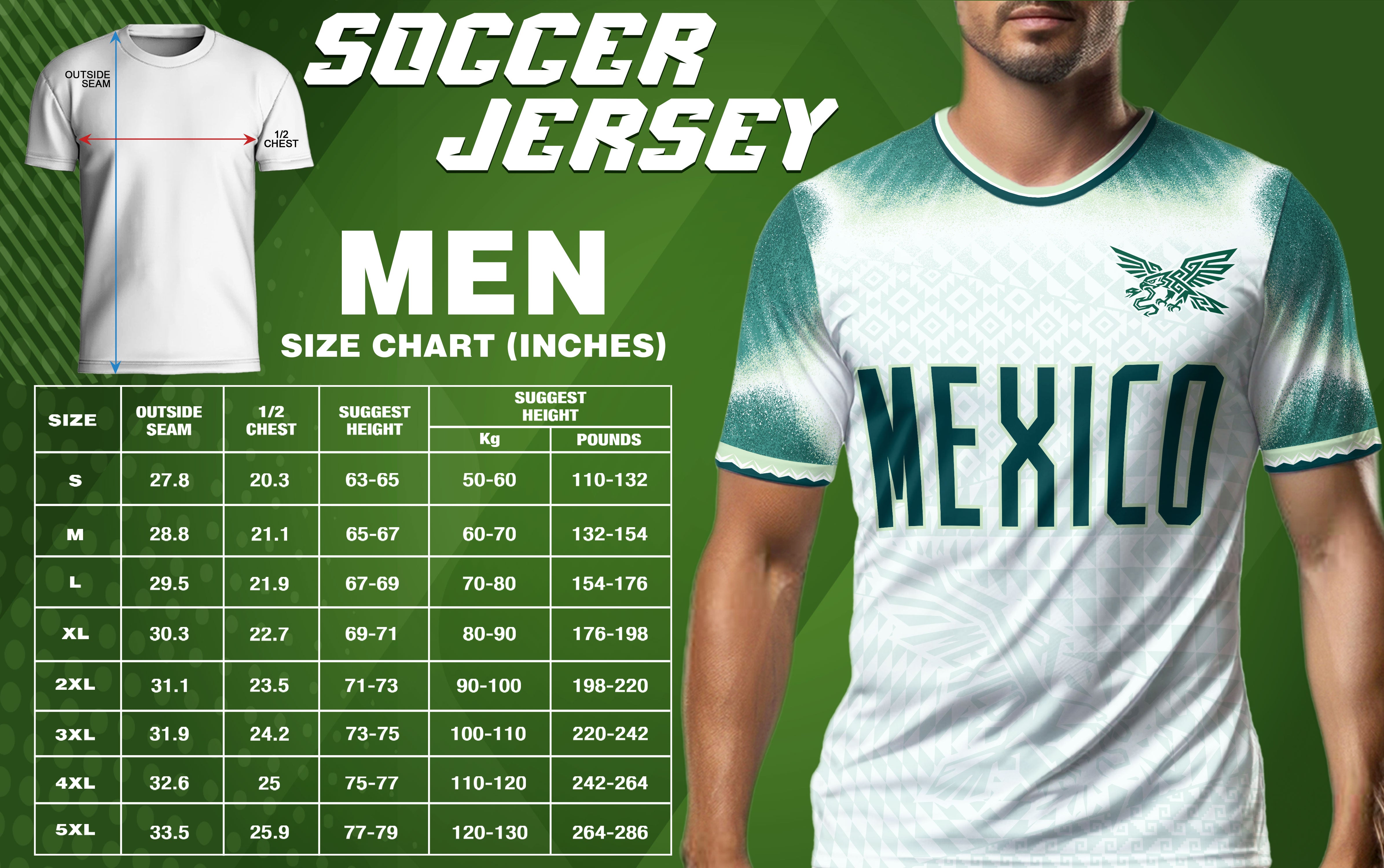 White Mexico Soccer Jersey Unique Graphic Print Breathable Fan Apparel Men Football Shirt