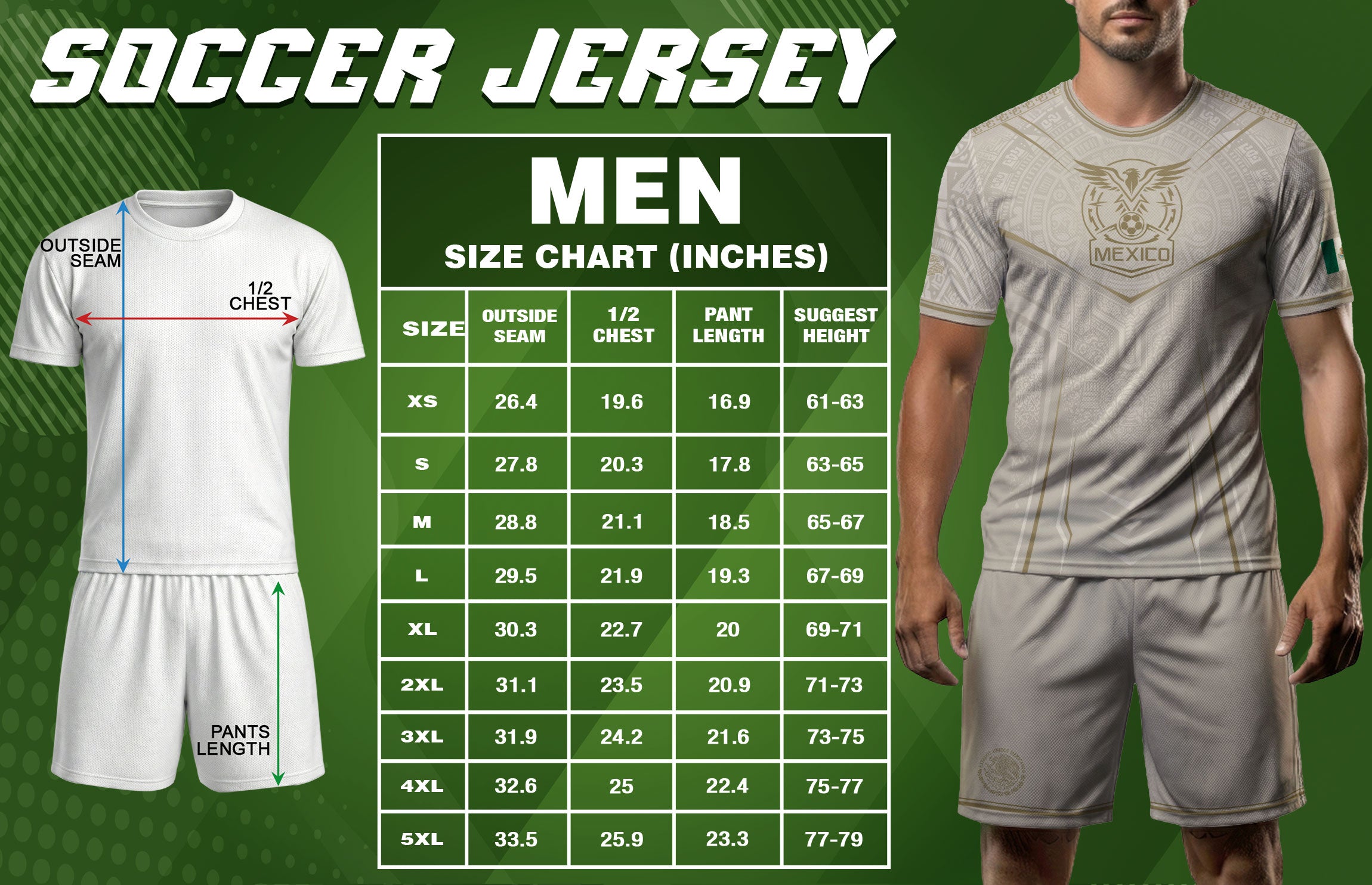 Camiseta de fútbol premium con emblema de águila azteca verde y dorado de México