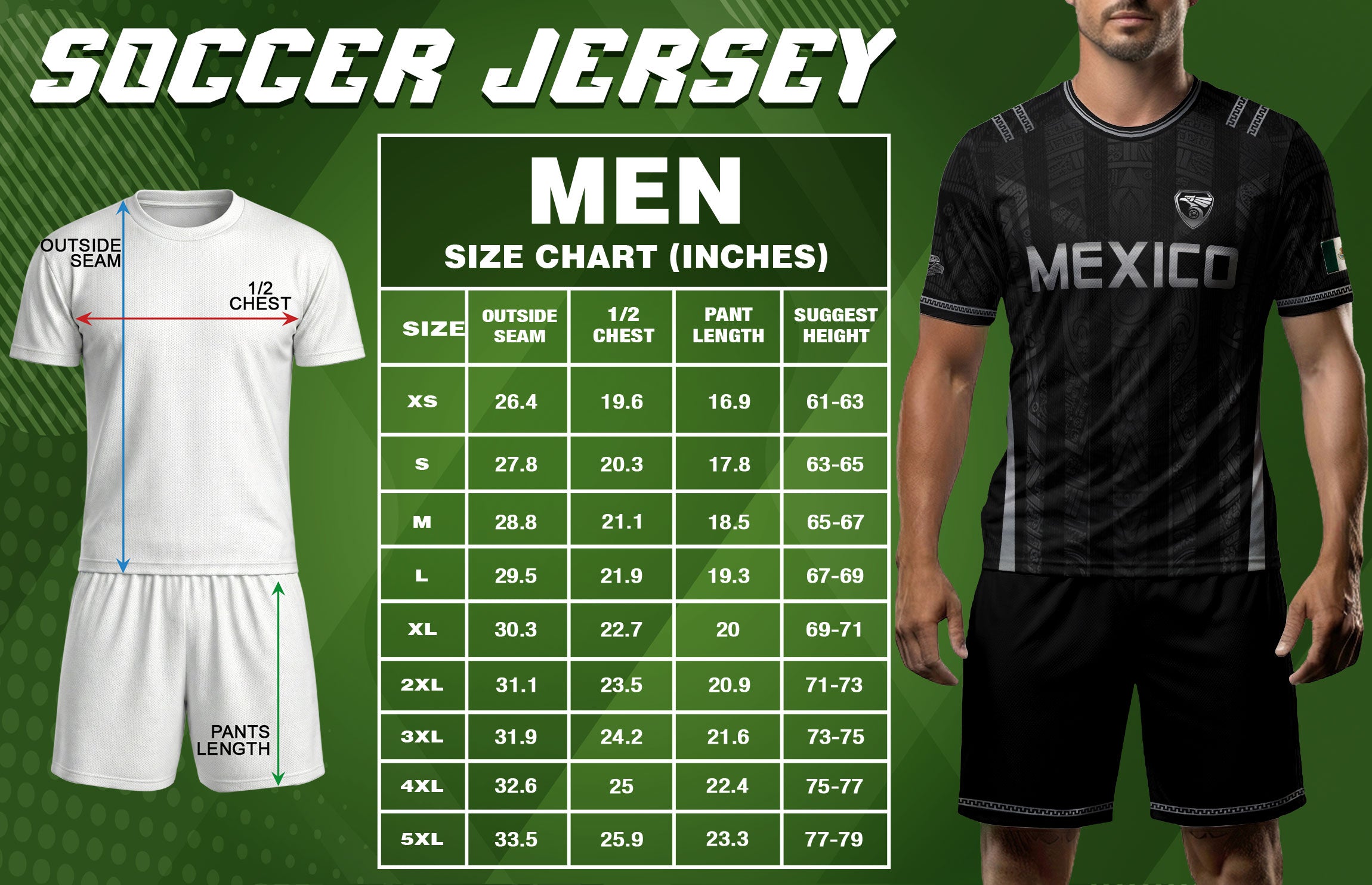 Mexico Soccer Jersey Men Black Aztec Eagle Crest Mexican Football Shirt