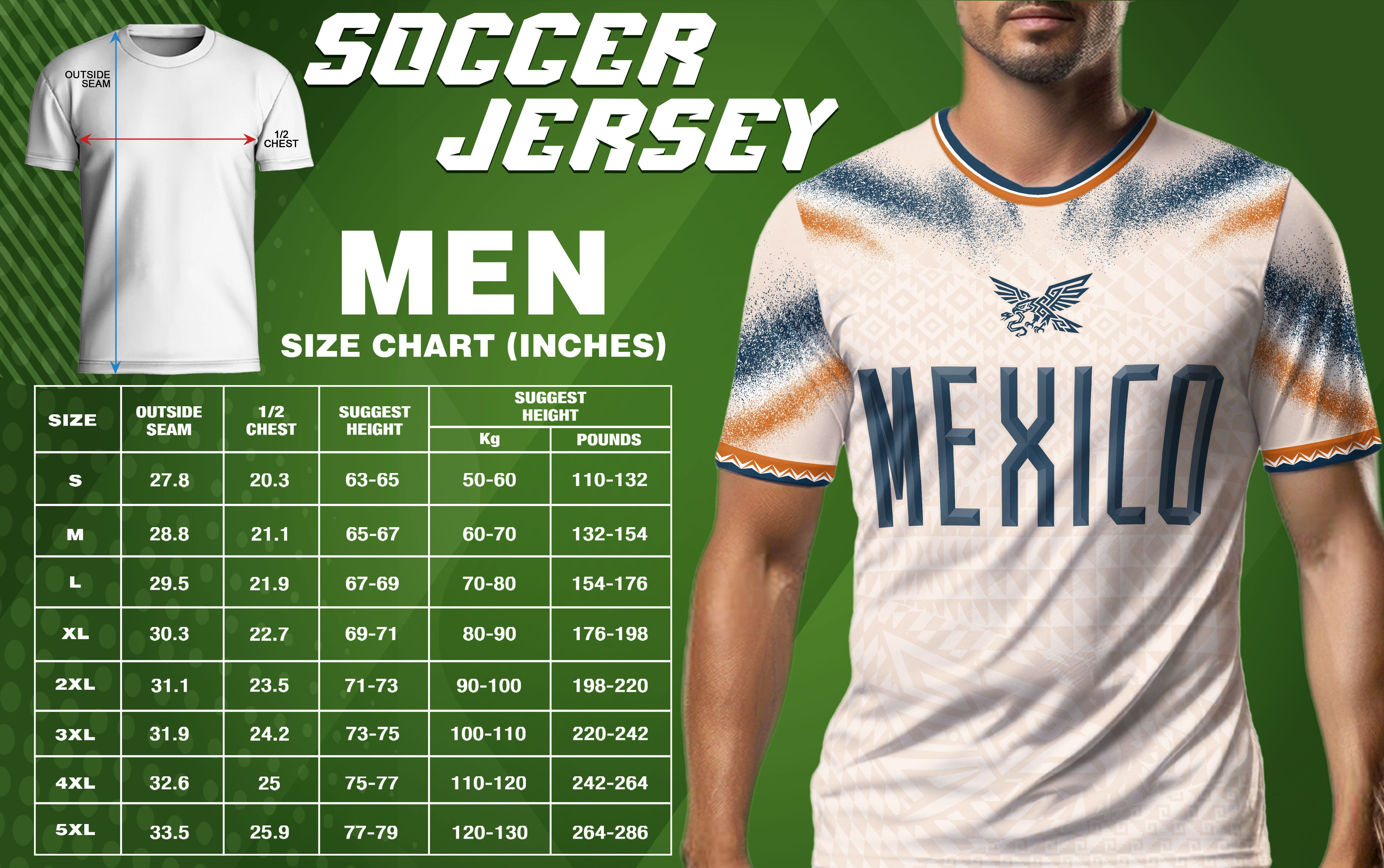 Custom Beige Mexico Jersey Personalized Name Number Adult Soccer Fan Apparel Sportswear