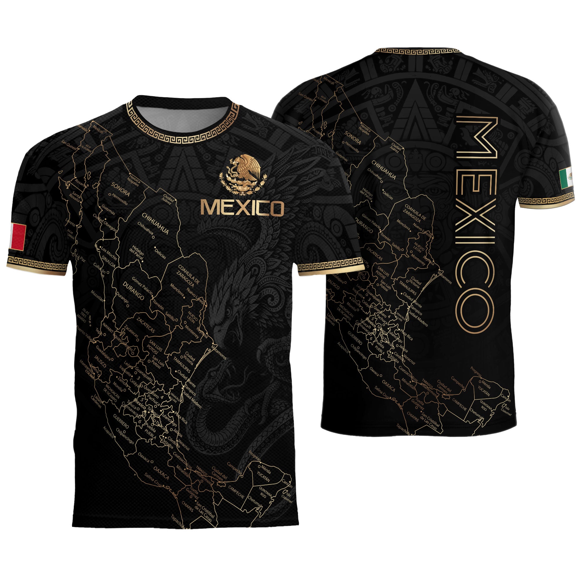 Mexico Soccer Jersey Black Mexico Map - Mexico National Team Fan Football