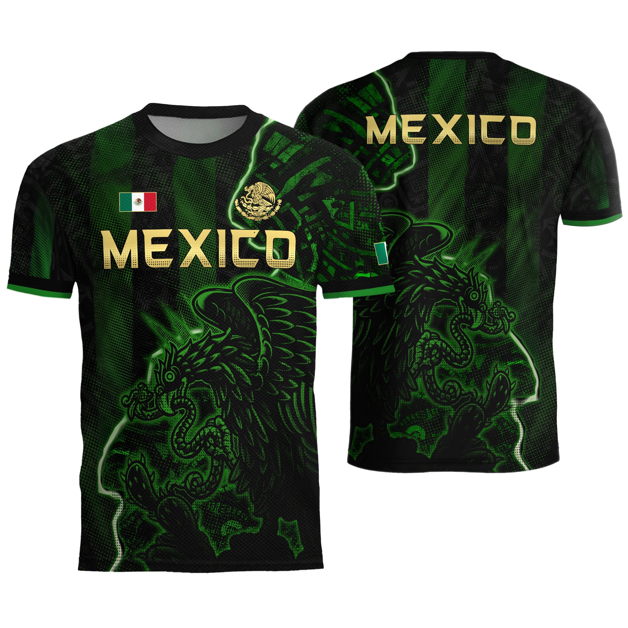 Mexico Soccer Jersey Green Black Electric Eagle - Mexico National Team Fan Heritage Shirt For Men, For Women