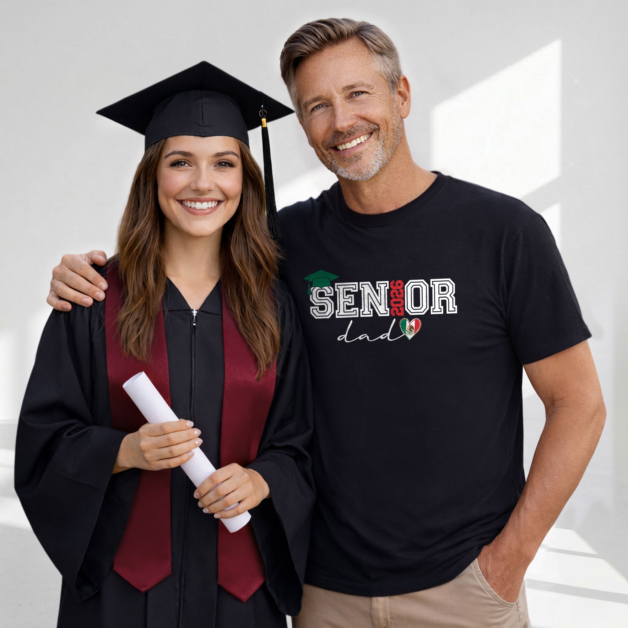 Senior Family 2026 T-Shirt Black Mexico Heart Graduation - Graduation Gift Tee