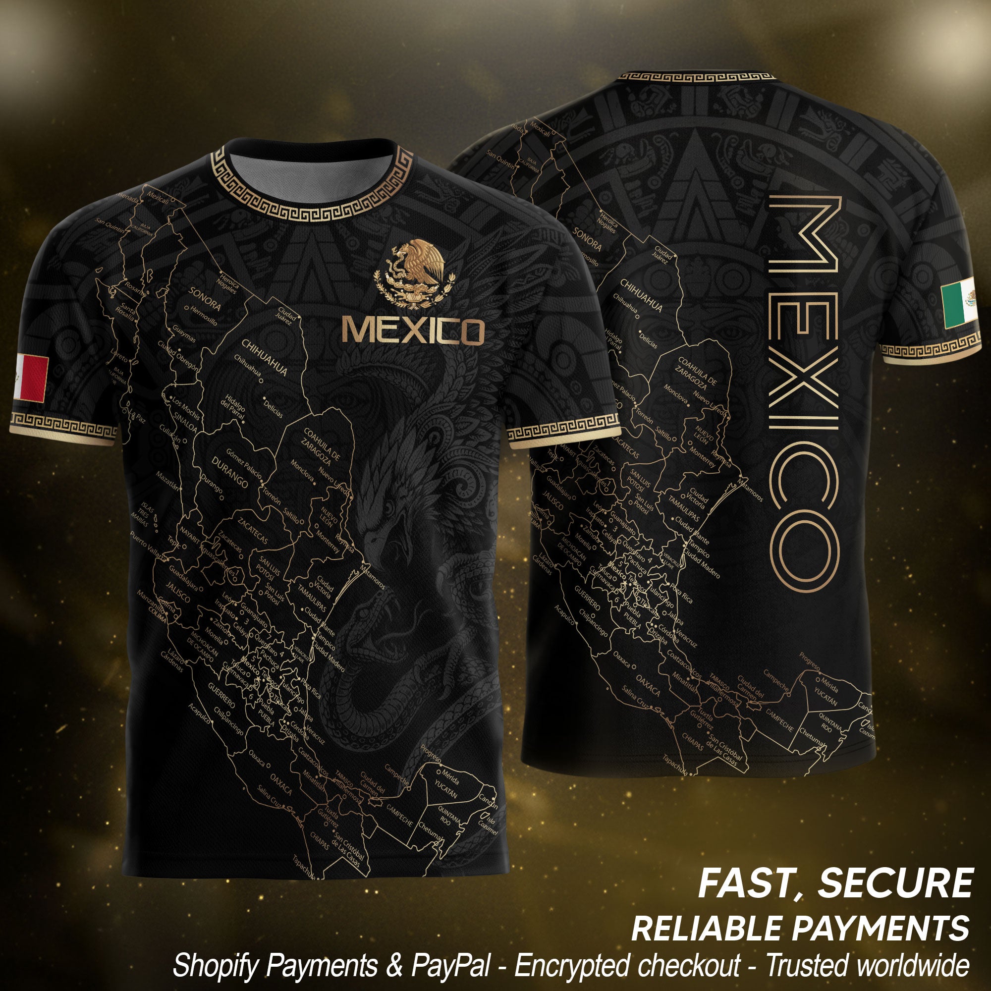 Mexico Soccer Jersey Black Mexico Map - Mexico National Team Fan Football
