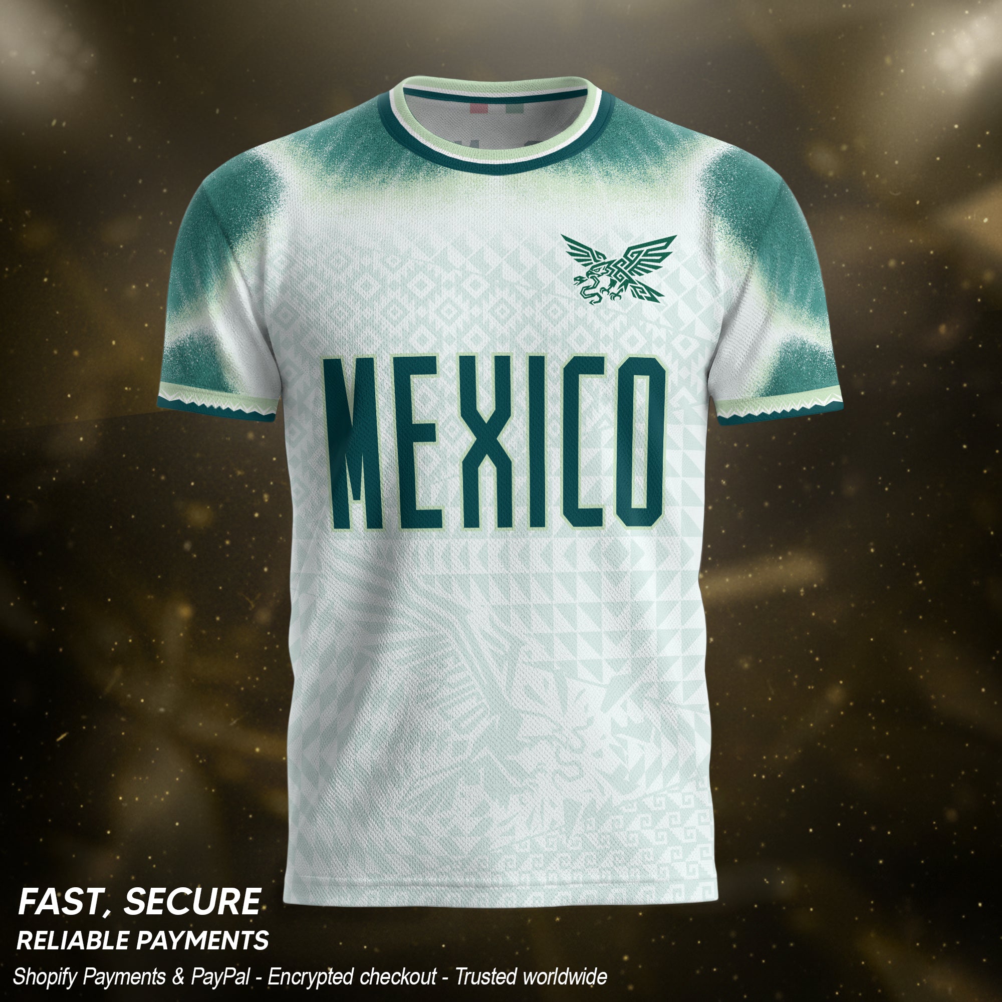 Custom White Mexico Jersey Personalized Name Number Adult Soccer Apparel Patriotic Tee
