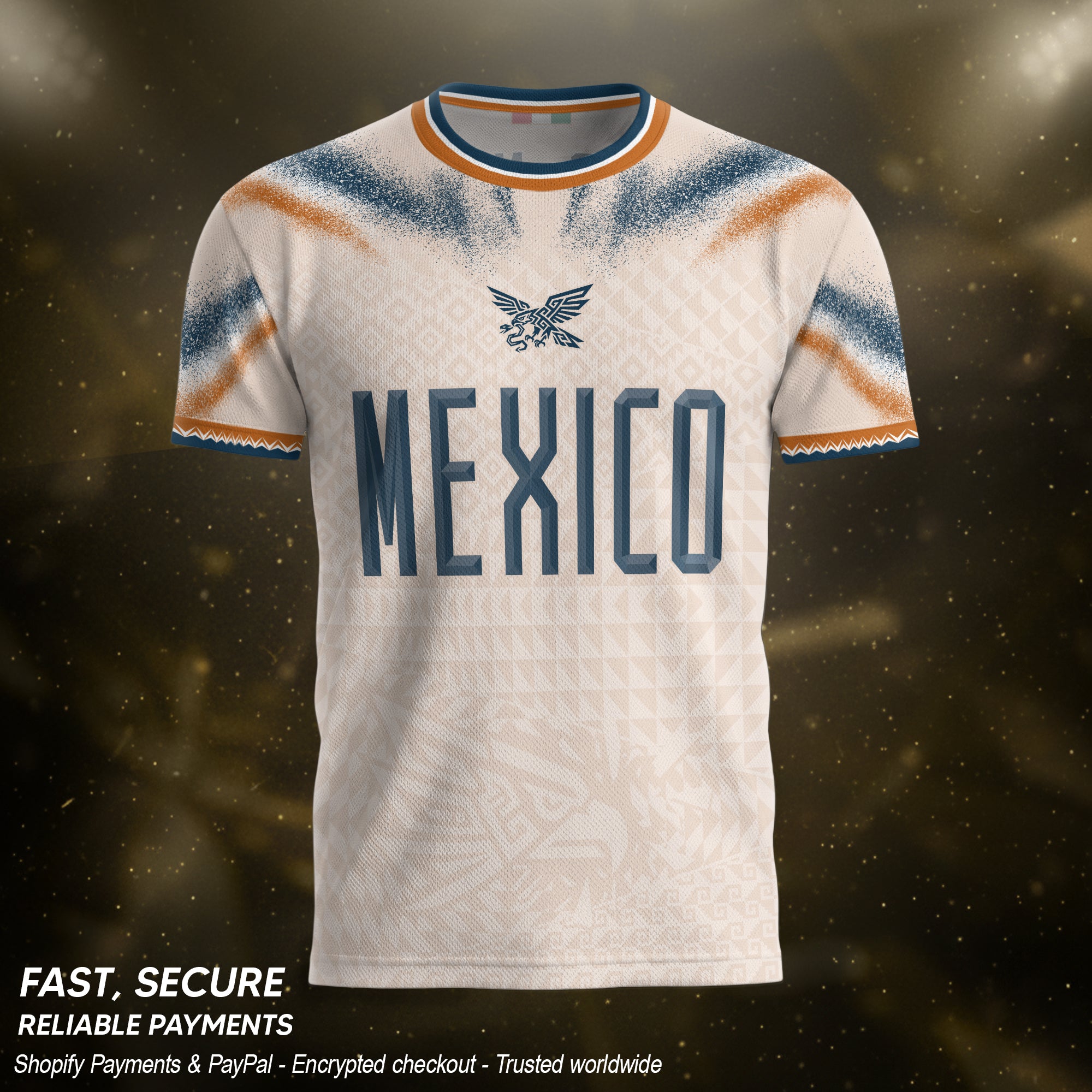 Custom Beige Mexico Jersey Personalized Name Number Adult Soccer Fan Apparel Sportswear