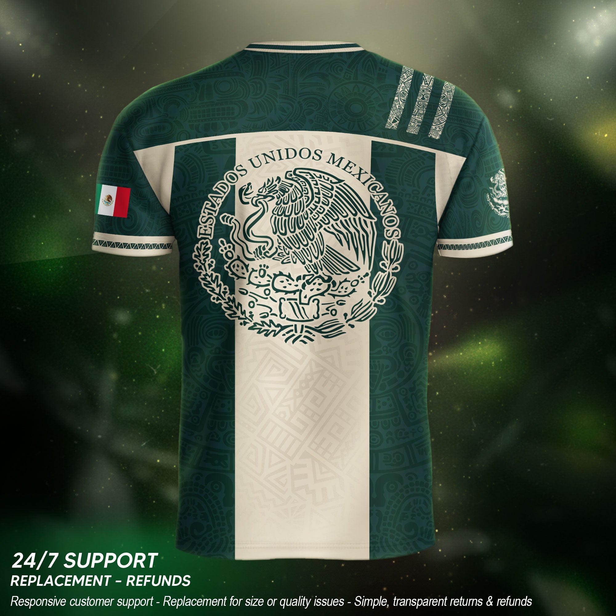 Mexico Green Beige Eagle Heritage Estados Unidos Mexicanos National Soccer Jersey