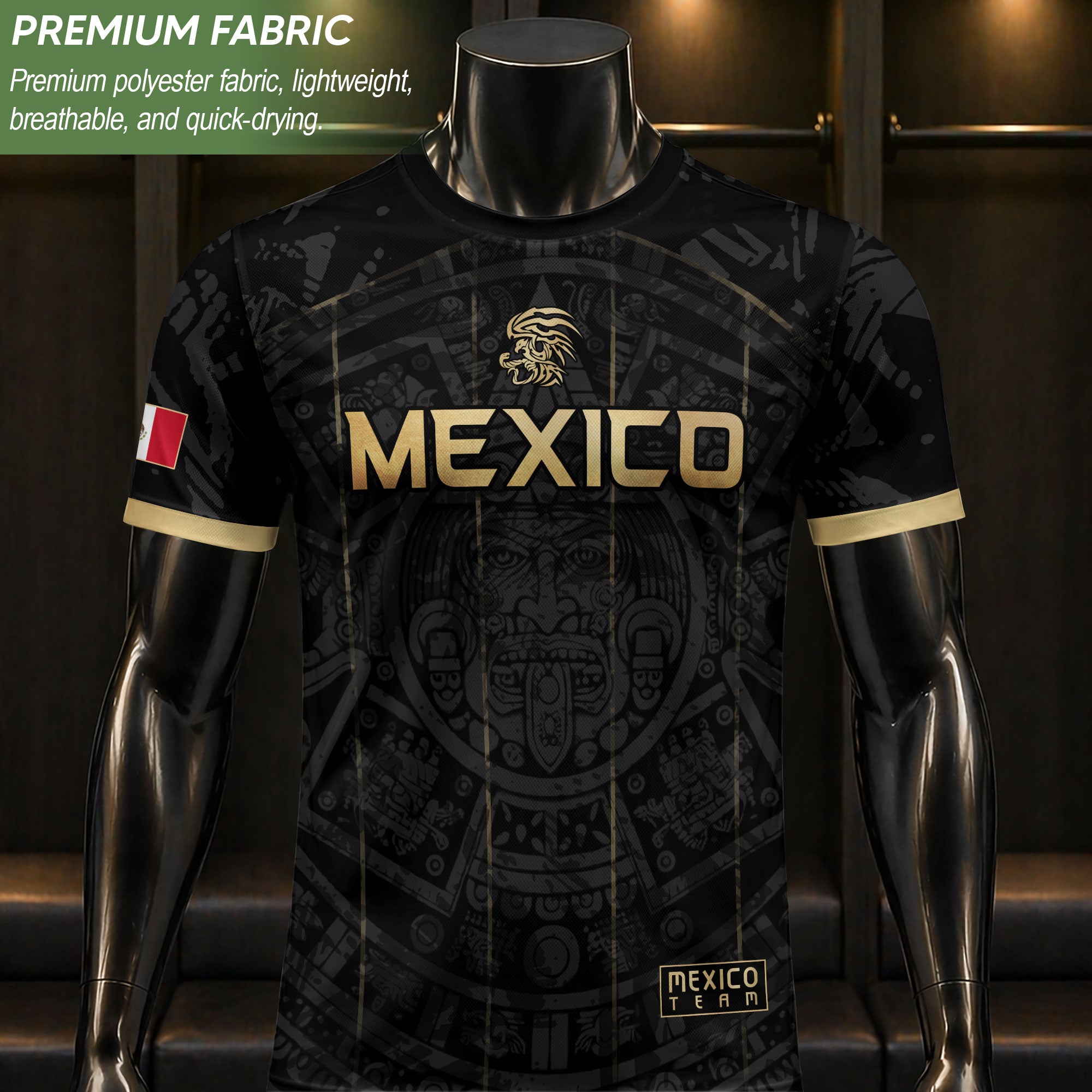 Men's Cream Beige Mexico Eagle Graphic T-Shirt – Aztec Inspired Heritage Print Tee