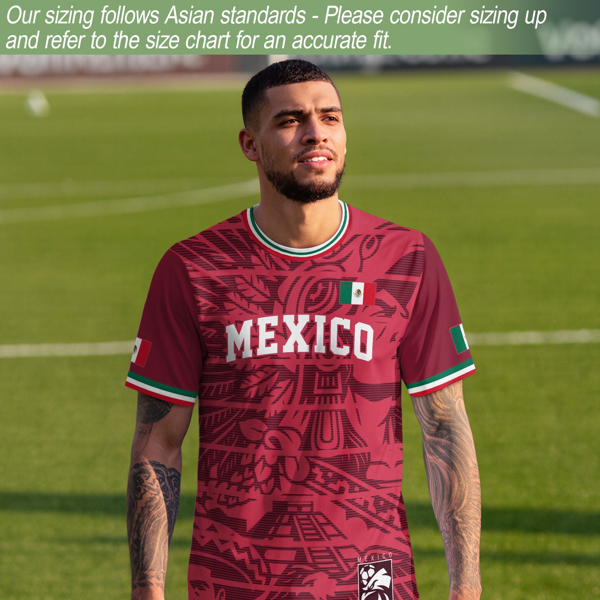 Mexico Red Aztec Heritage Eagle Soccer Jersey