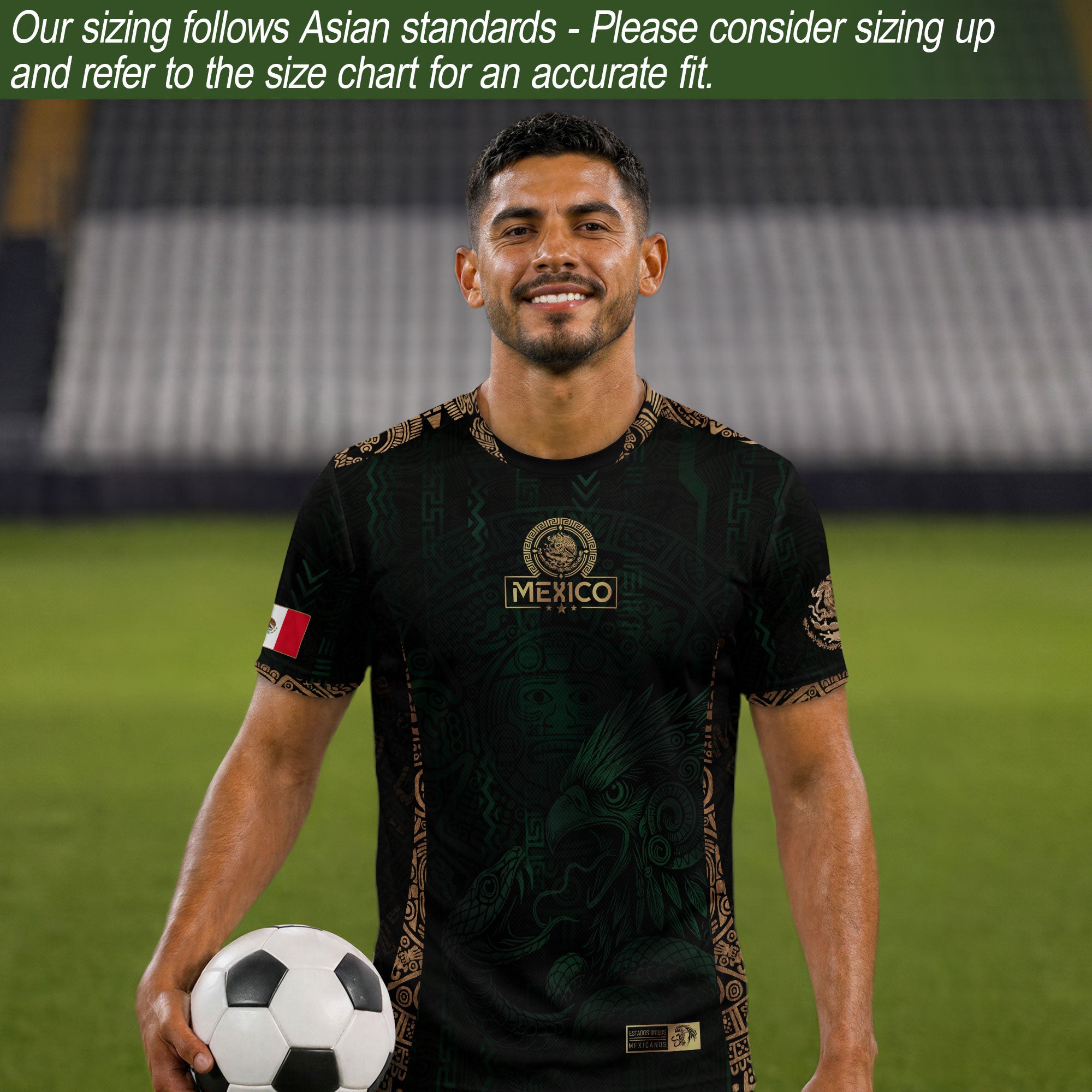 Mexico Green Gold Aztec Eagle Warrior Soccer Jersey