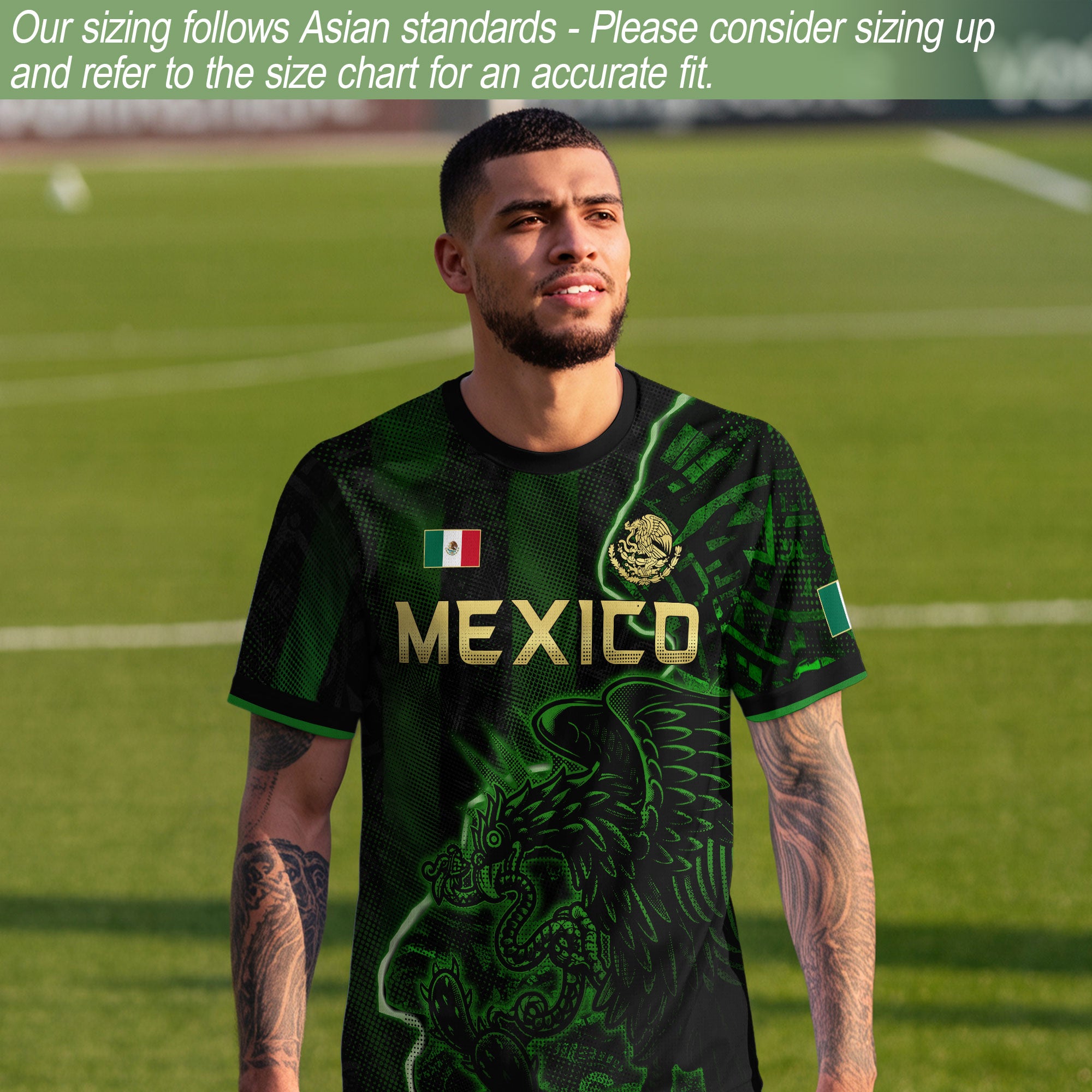 Mexico Soccer Jersey Green Black Electric Eagle - Mexico National Team Fan Heritage Shirt For Men, For Women