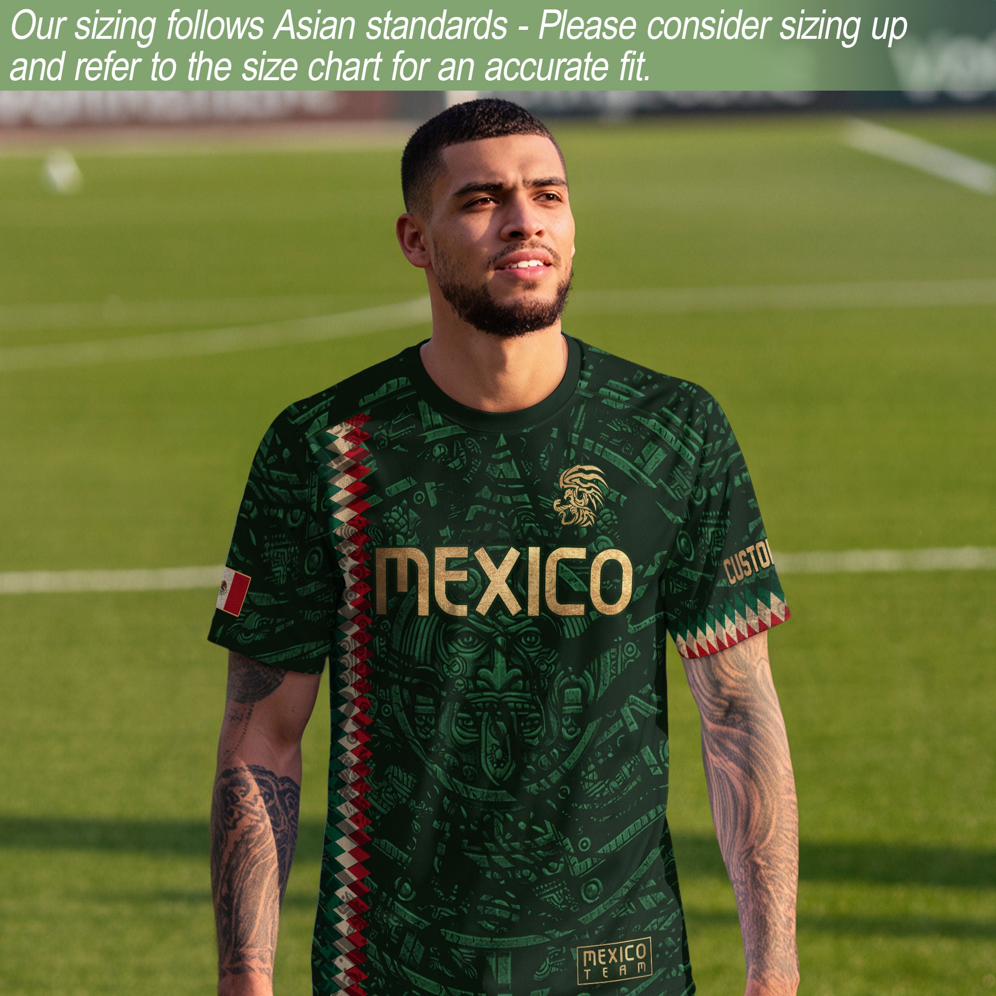 Custom Mexico Soccer Jersey Men Women Green Gold Mexican Football Jersey Playera De Mexico Jersey De Mexico