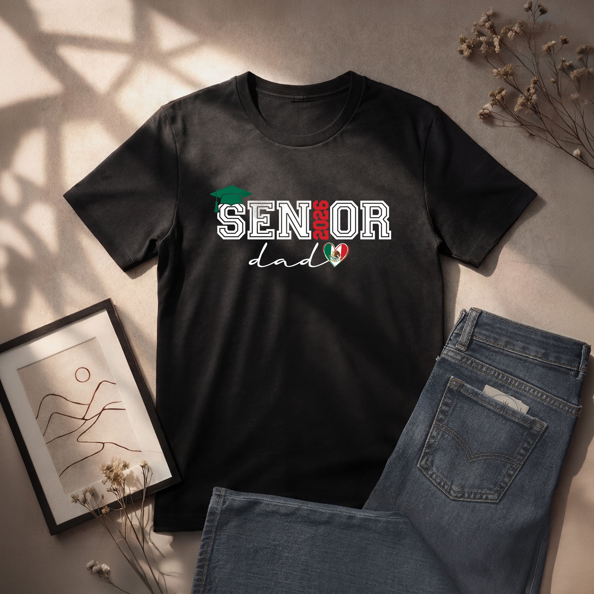 Senior Family 2026 T-Shirt Black Mexico Heart Graduation - Graduation Gift Tee