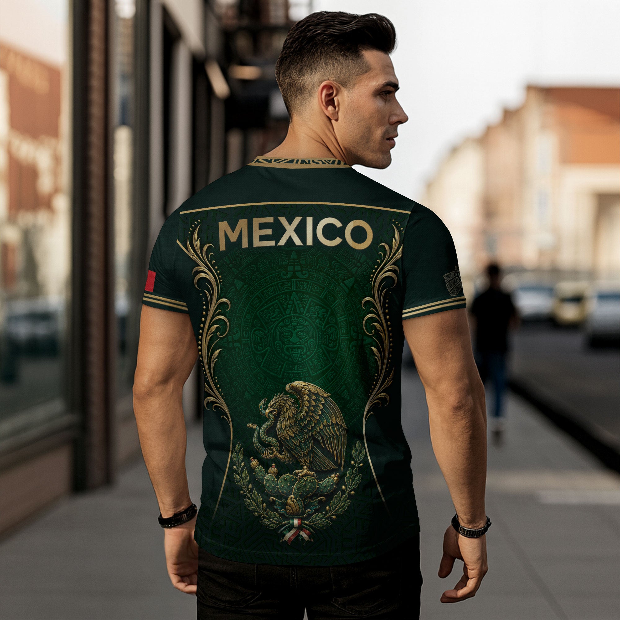 Mexico T-Shirt Sugar Skull Calavera Eagle Mexican Flag Graphic Tee Shirt Tops