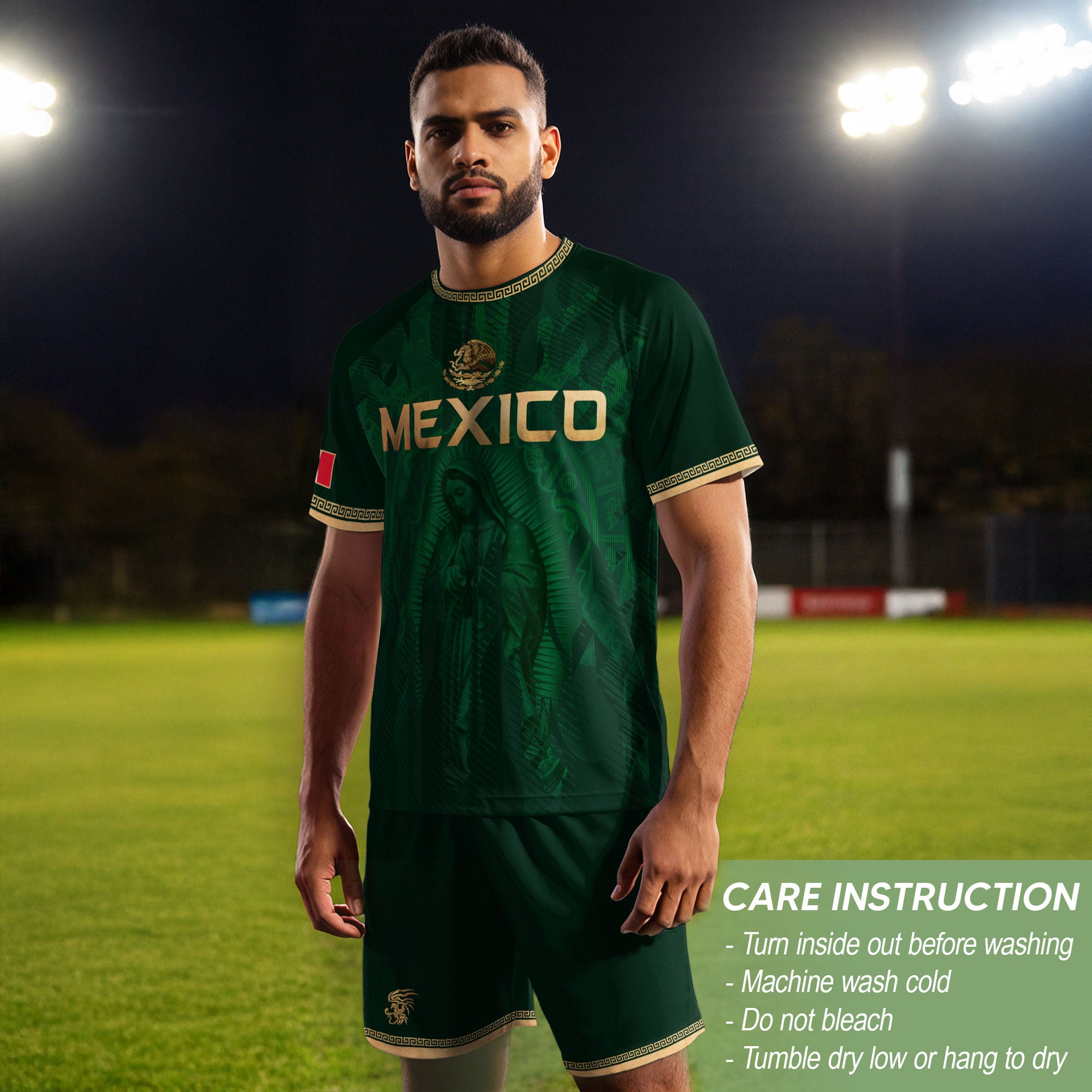 Mexico Soccer Jersey Men Green Virgen De Guadalupe Football Shirt Fan Edition