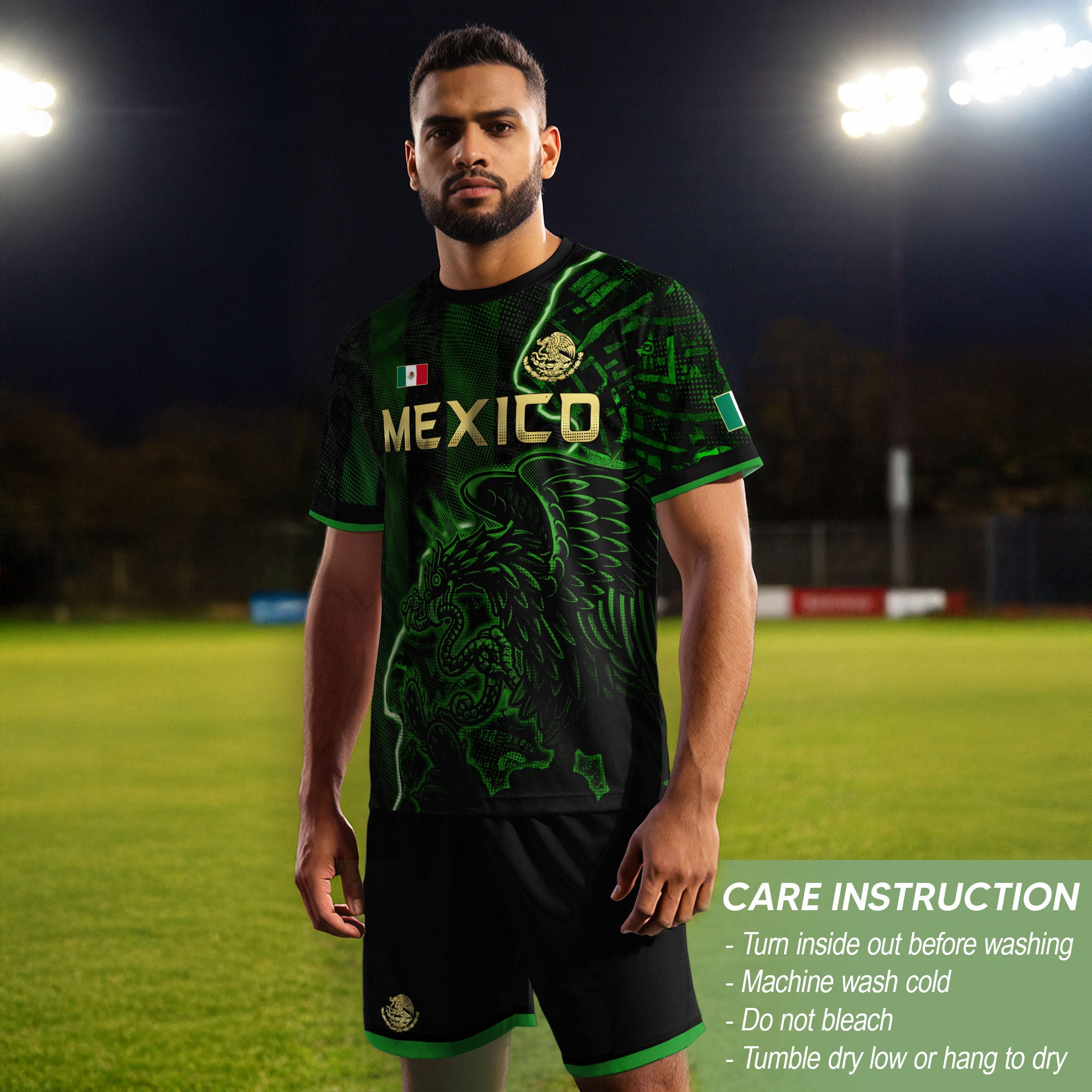 Mexico Soccer Jersey Green Black Electric Eagle - Mexico National Team Fan Heritage Shirt For Men, For Women