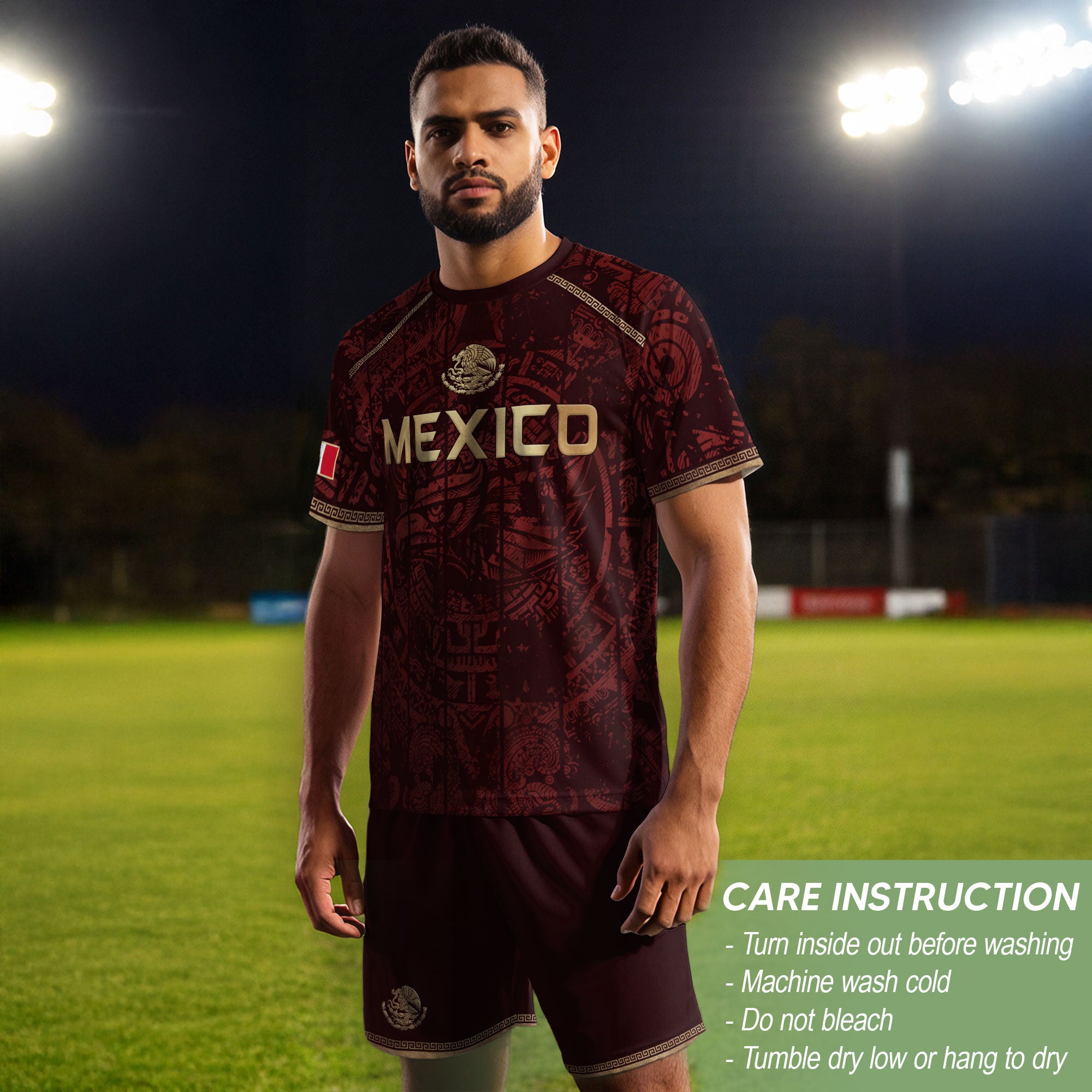 Mexico Football Shirt Maroon Heritage - Aztec Eagle Crest Fan Jersey National Pride