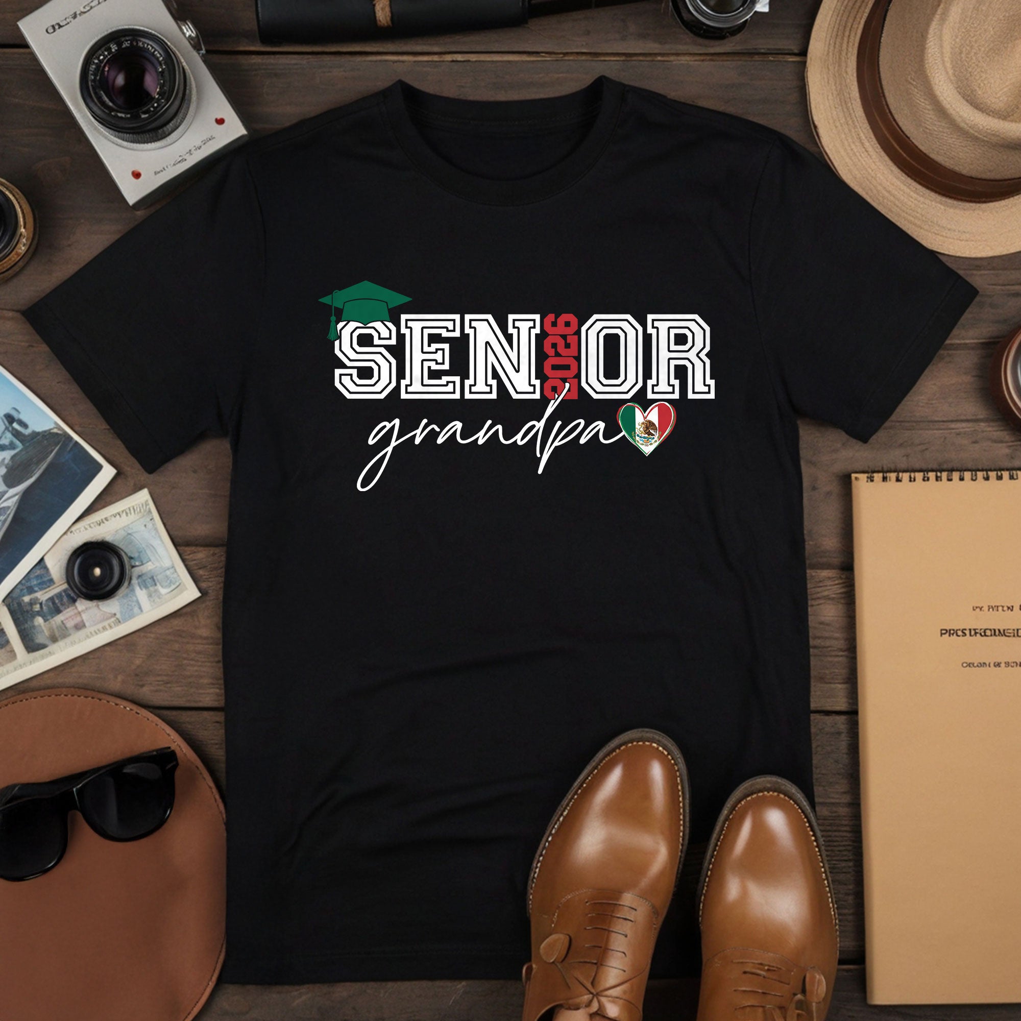 Senior Family 2026 T-Shirt Black Mexico Heart Graduation - Graduation Gift Tee