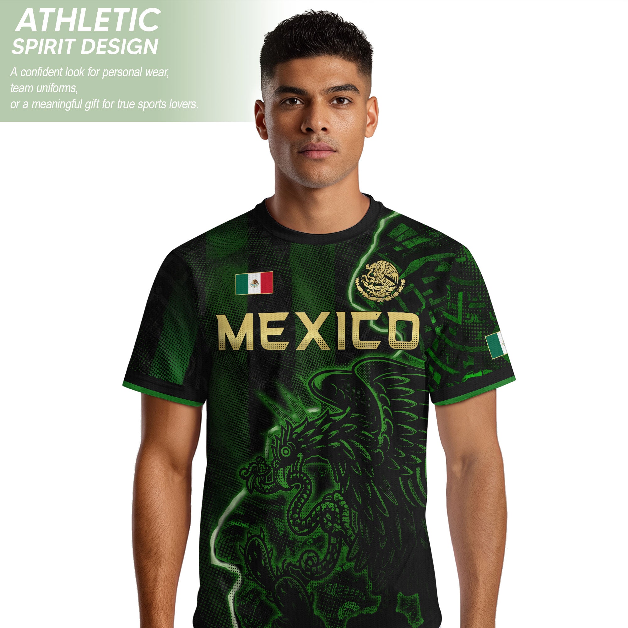 Mexico Soccer Jersey Green Black Electric Eagle - Mexico National Team Fan Heritage Shirt For Men, For Women