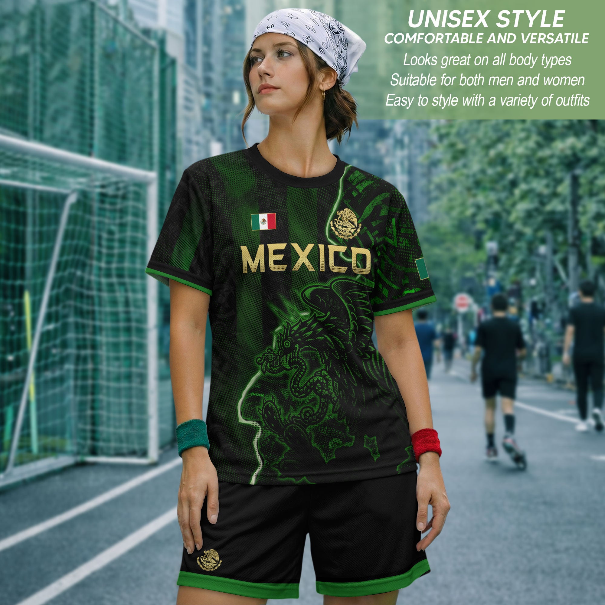 Mexico Soccer Jersey Green Black Electric Eagle - Mexico National Team Fan Heritage Shirt For Men, For Women