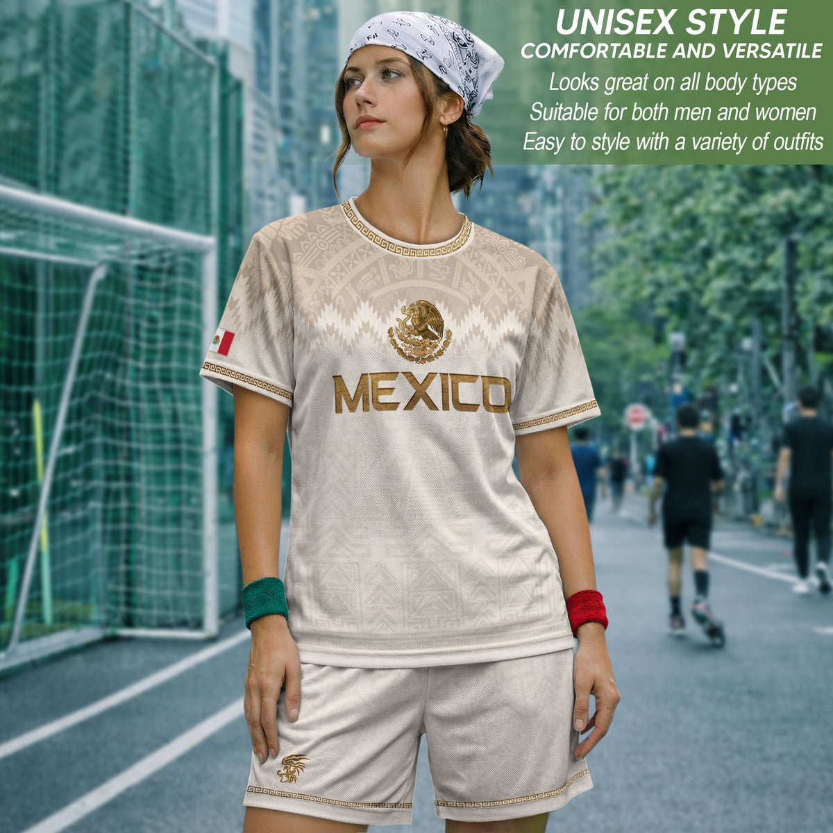 Men's Cream Beige Mexico Eagle Graphic T-Shirt – Aztec Inspired Heritage Print Tee