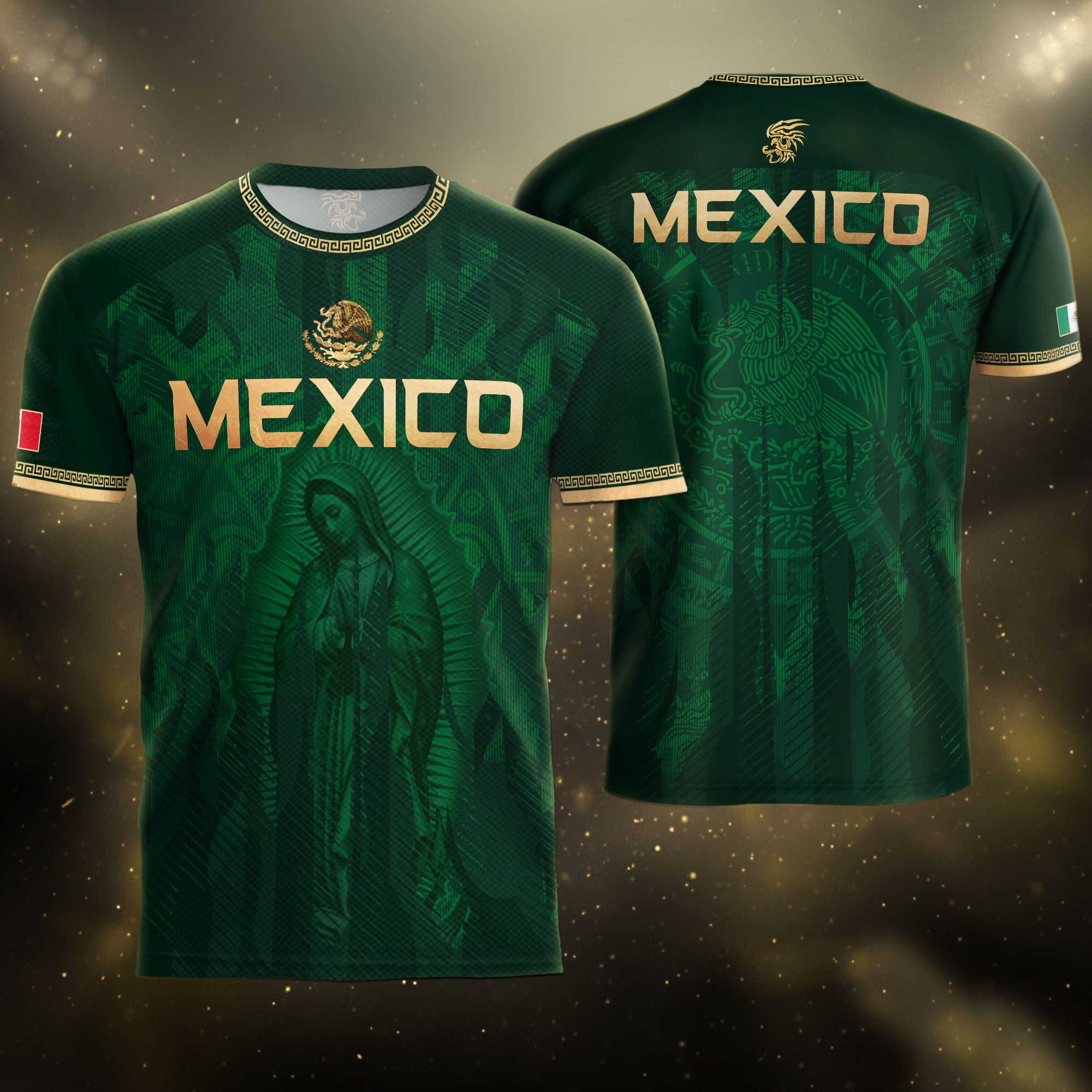 Mexico Soccer Jersey Men Green Virgen De Guadalupe Football Shirt