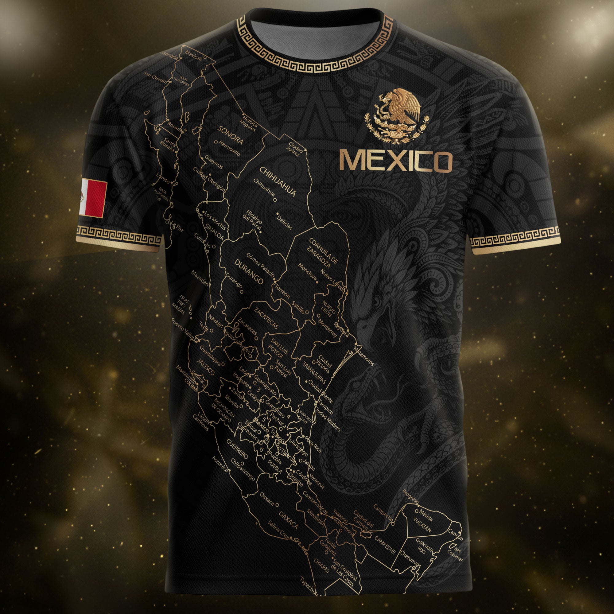 Mexico Soccer Jersey Black Mexico Map - Mexico National Team Fan Football