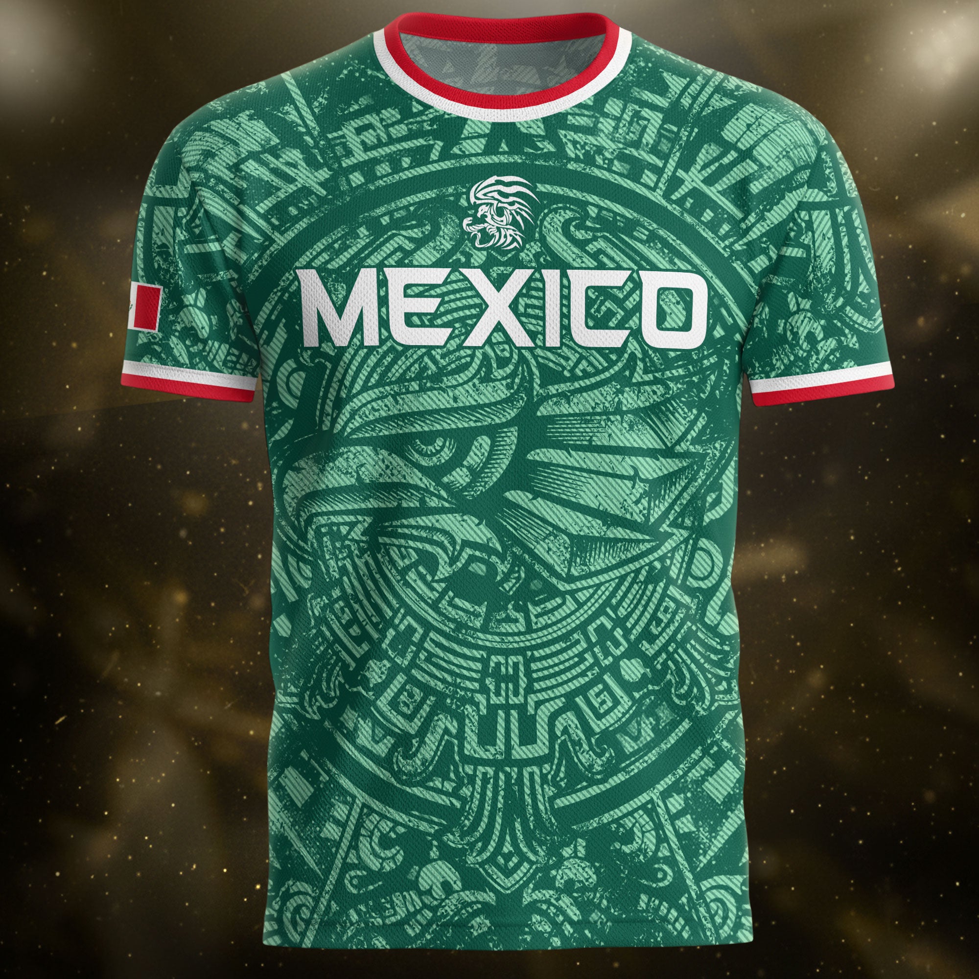 Represent Mexico Soccer Jersey Aztec Eagle Print - Ancient Eagle Heritage Football Shirt Men Gift