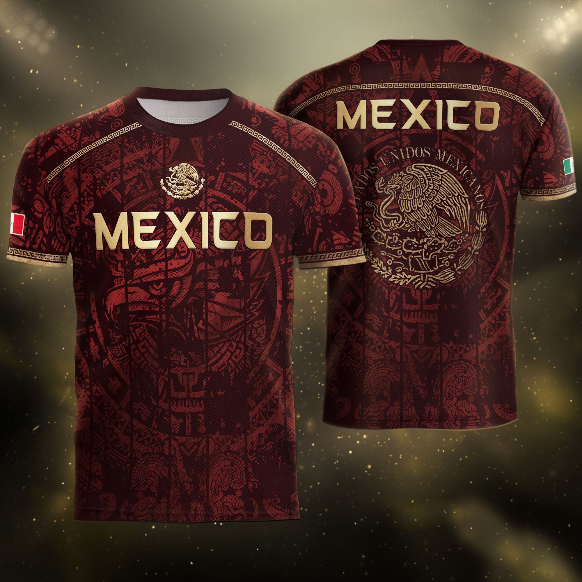 Mexico Football Shirt Maroon Heritage - Aztec Eagle Crest Fan Jersey National Pride