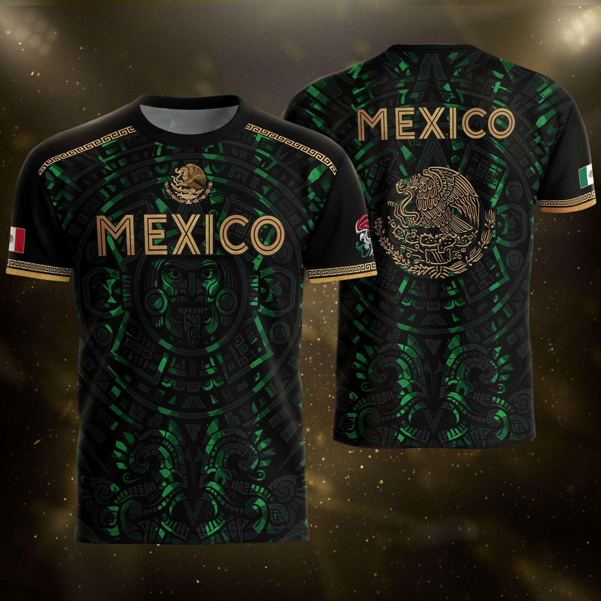 Playera de Mexico para Hombre – Mexican Soccer Jersey in Black Green, Mexico Shirt