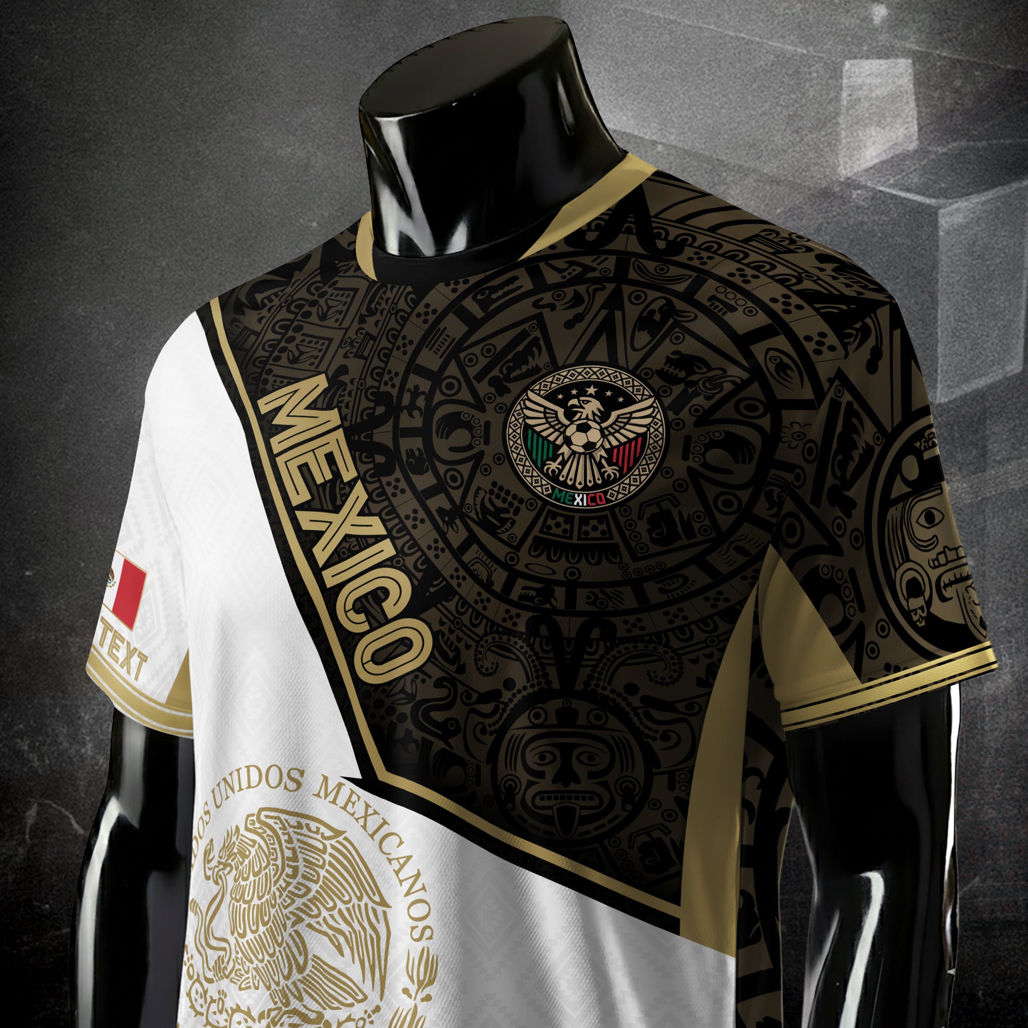 Custom Mexico Soccer Jersey with Name & Number – Aztec Style