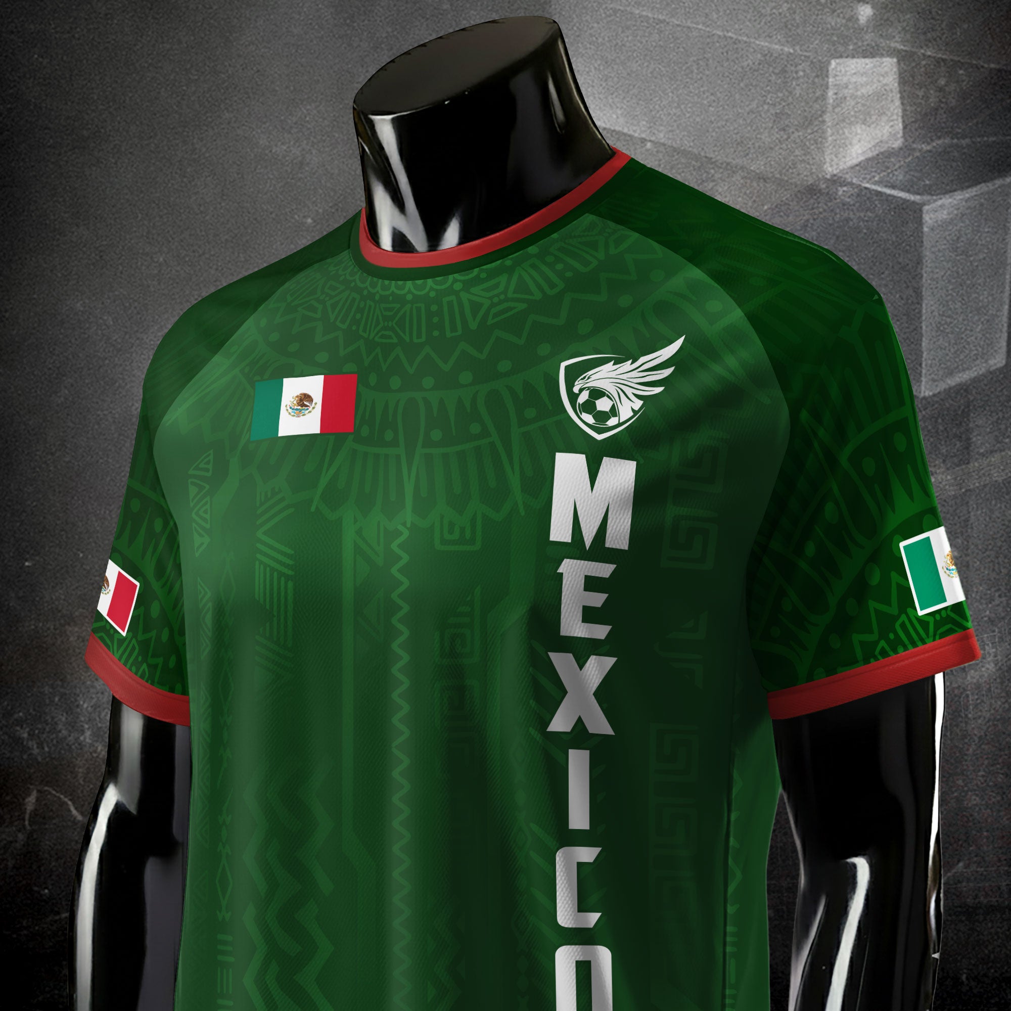 Mexico Green Heritage Soccer Jersey With National Emblem