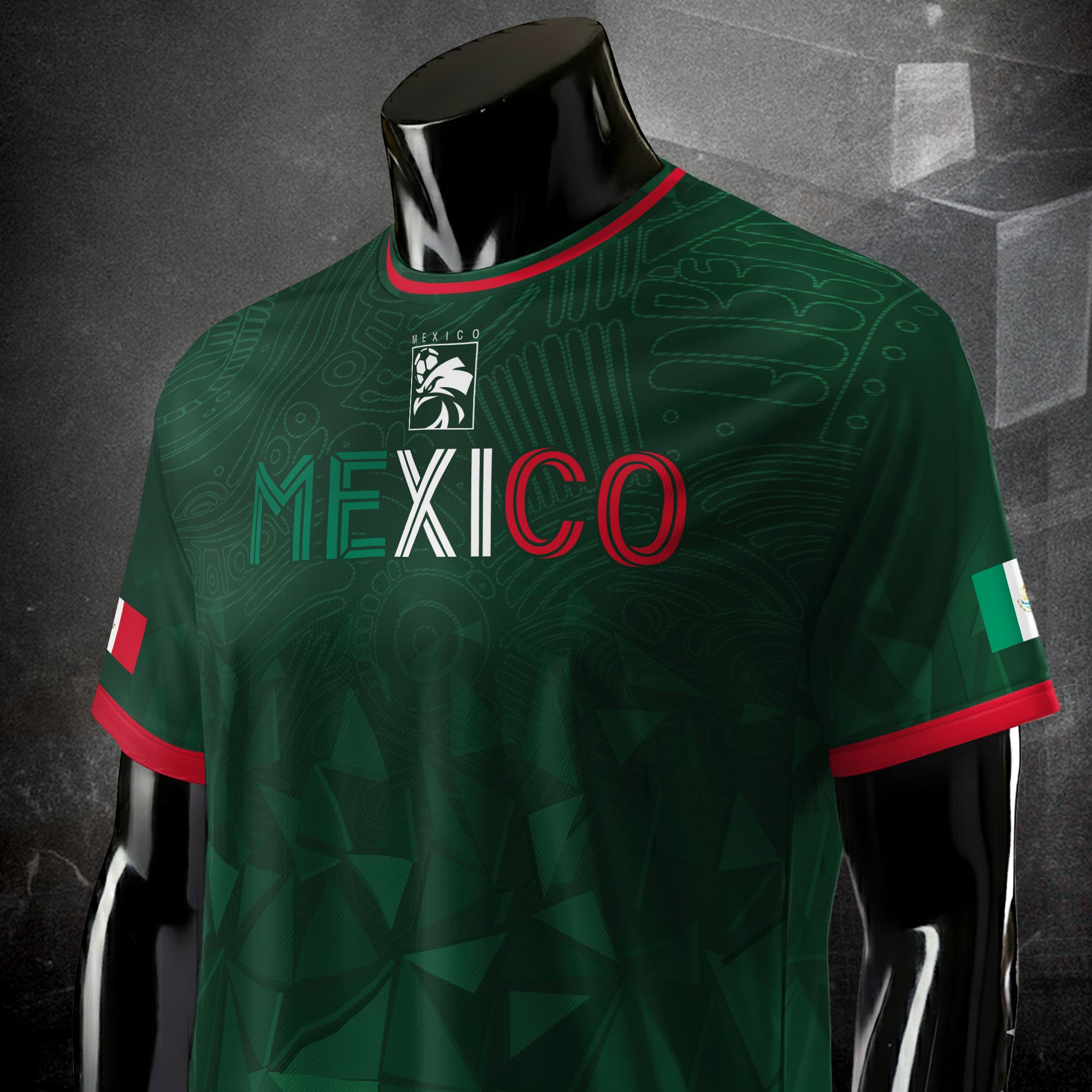 Mexico Green Geometric Aztec Pride Soccer Jersey