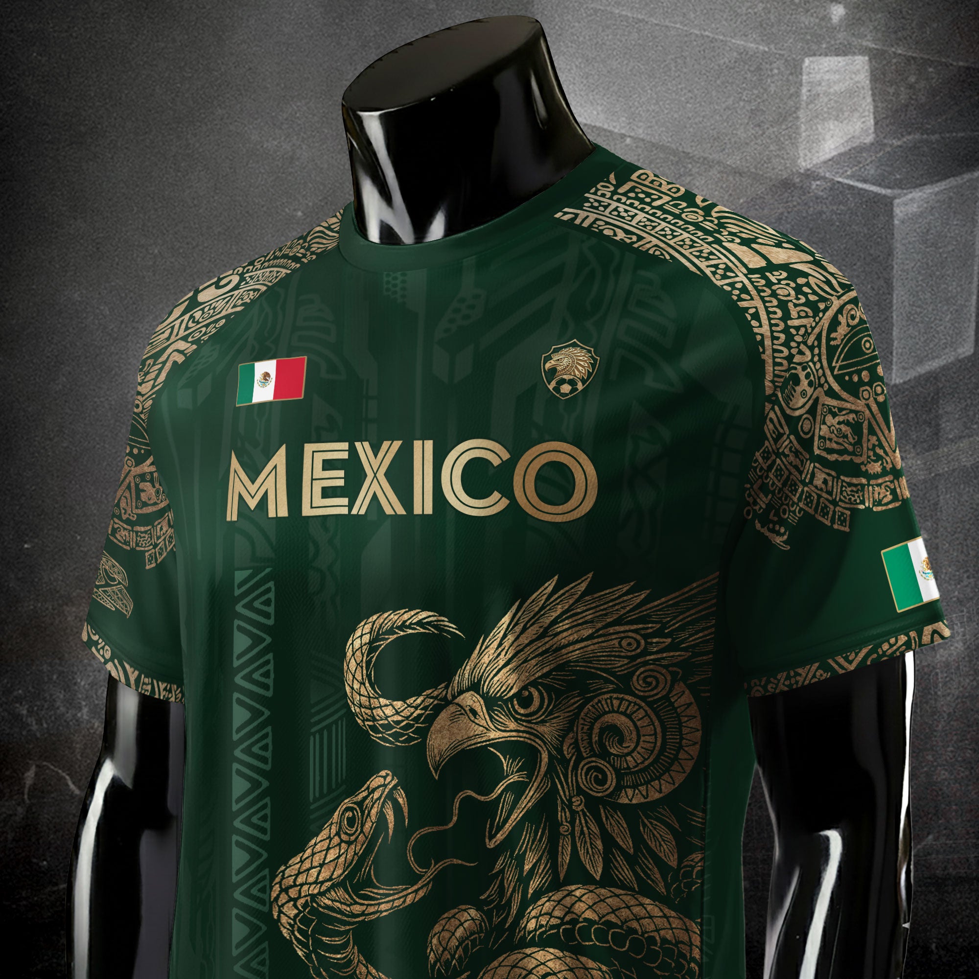 Mexico Green Aztec Eagle Heritage Soccer Jersey