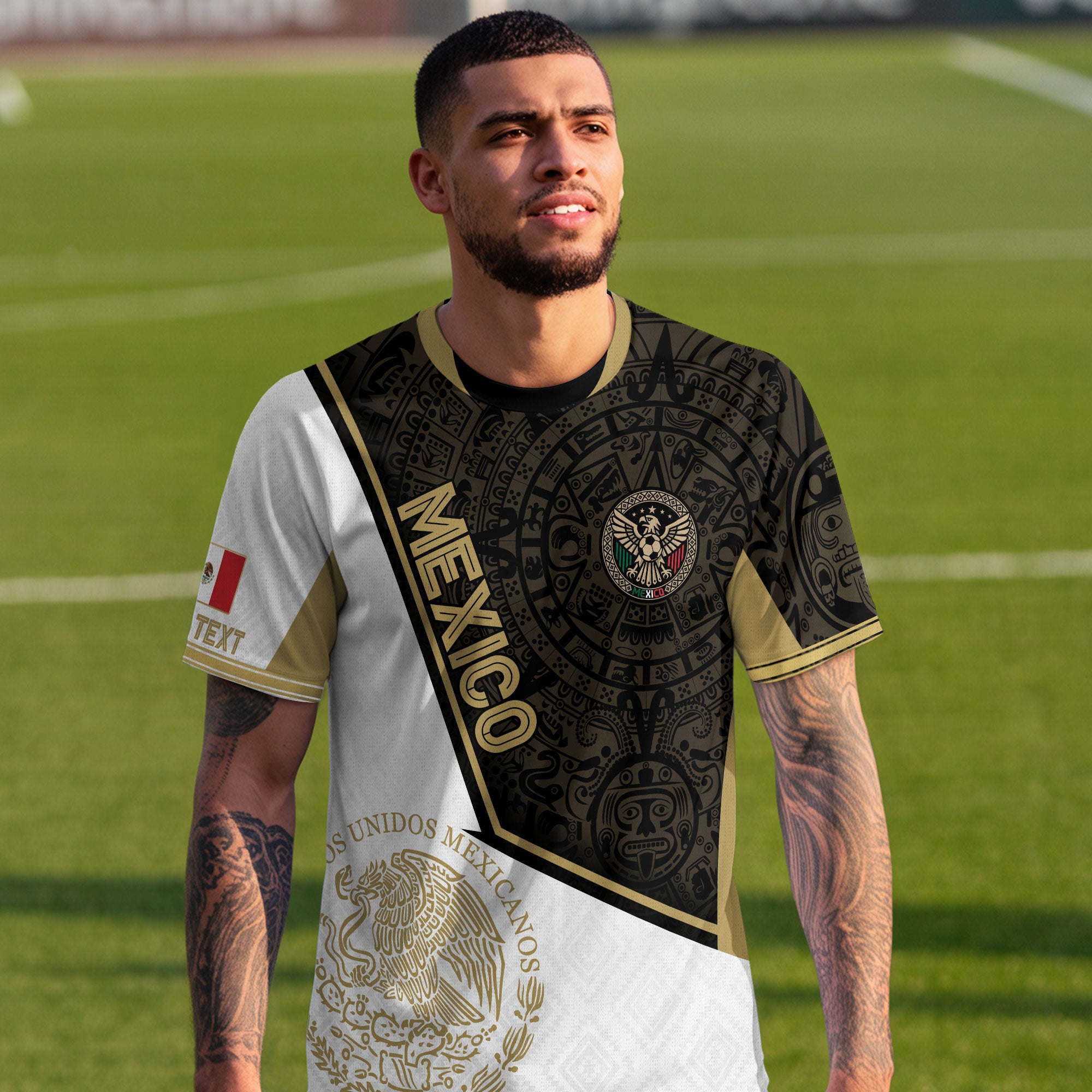 Custom Mexico Soccer Jersey with Name & Number – Aztec Style