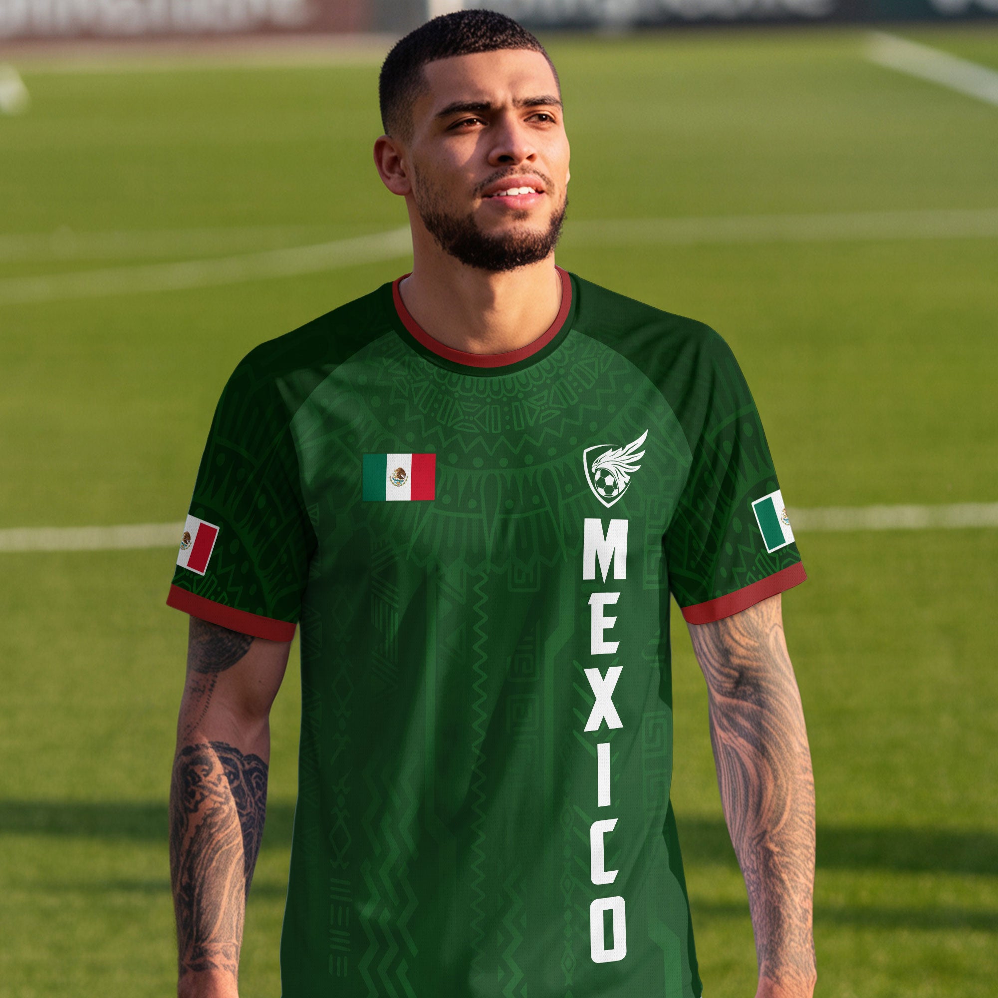 Mexico Green Heritage Soccer Jersey With National Emblem