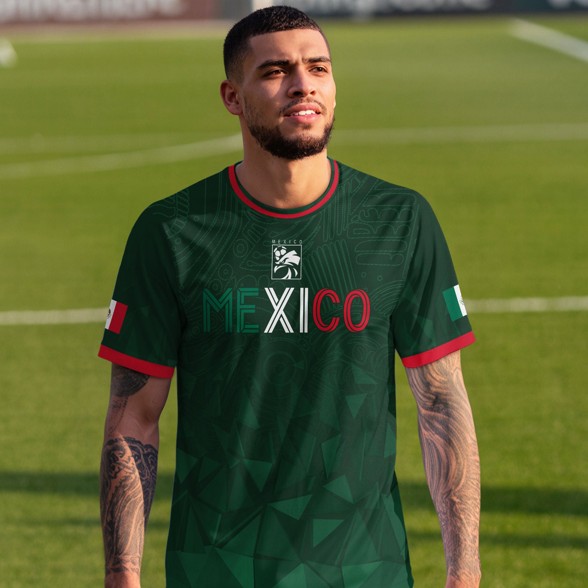 Mexico Green Geometric Aztec Pride Soccer Jersey