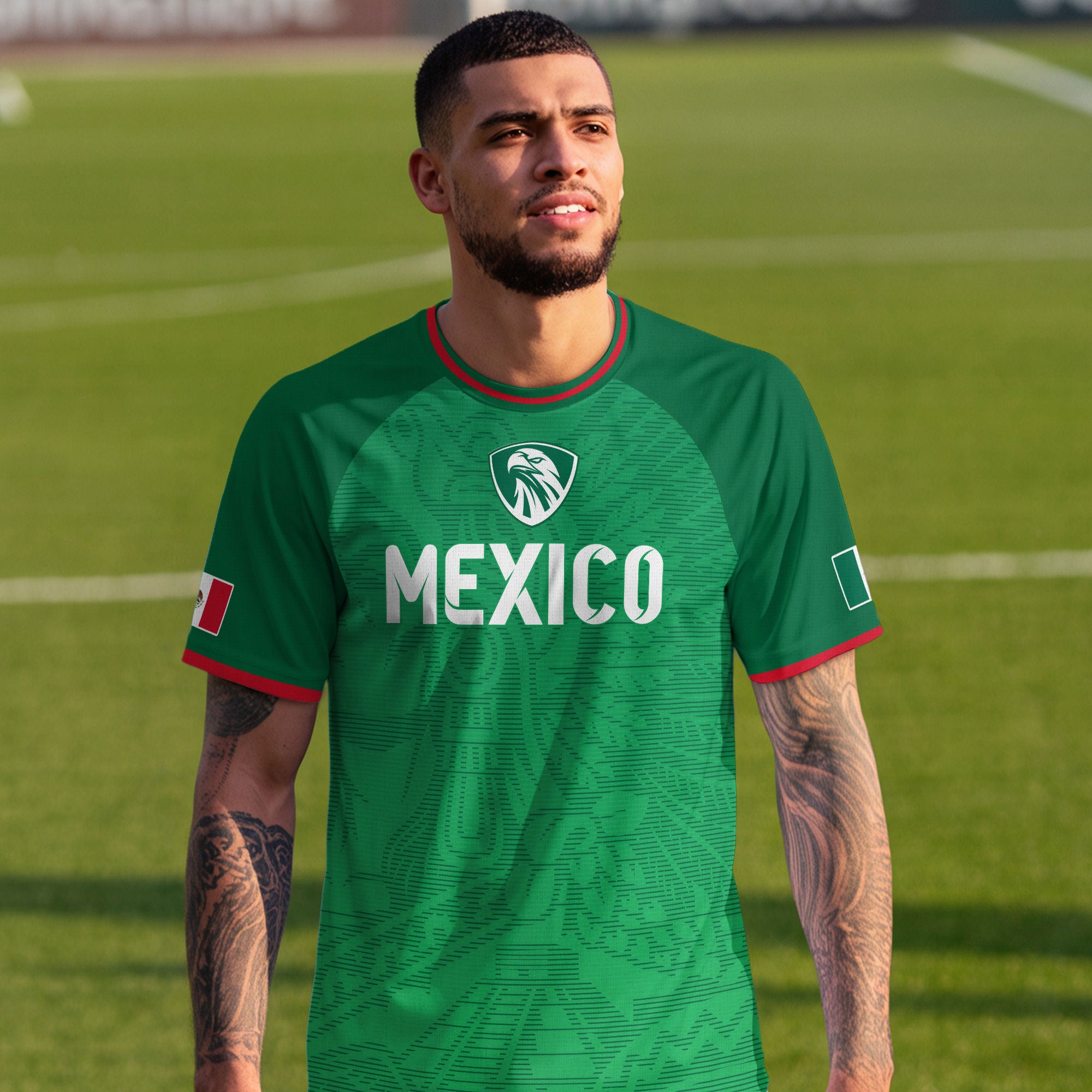 Mexico Green National Emblem Heritage Soccer Jersey