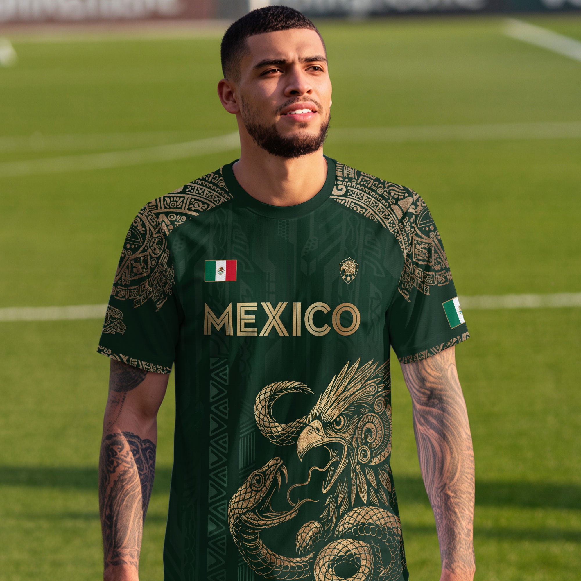 Mexico Green Aztec Eagle Heritage Soccer Jersey