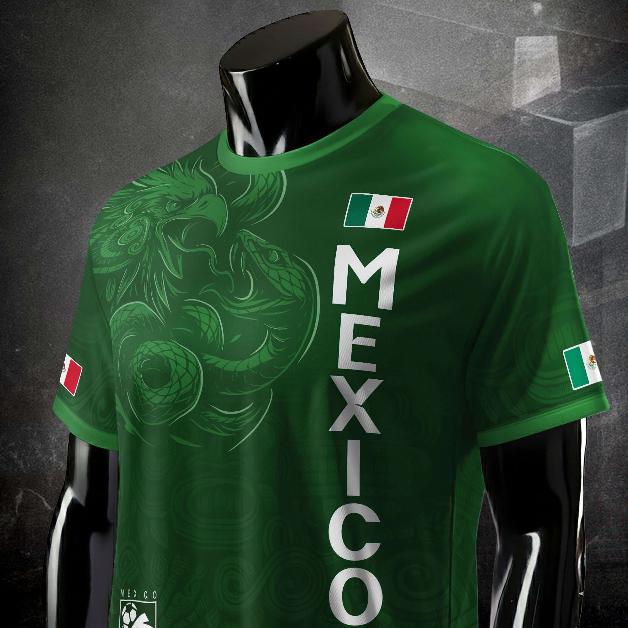 Mexico Green Eagle and Serpent National Pride Soccer Jersey