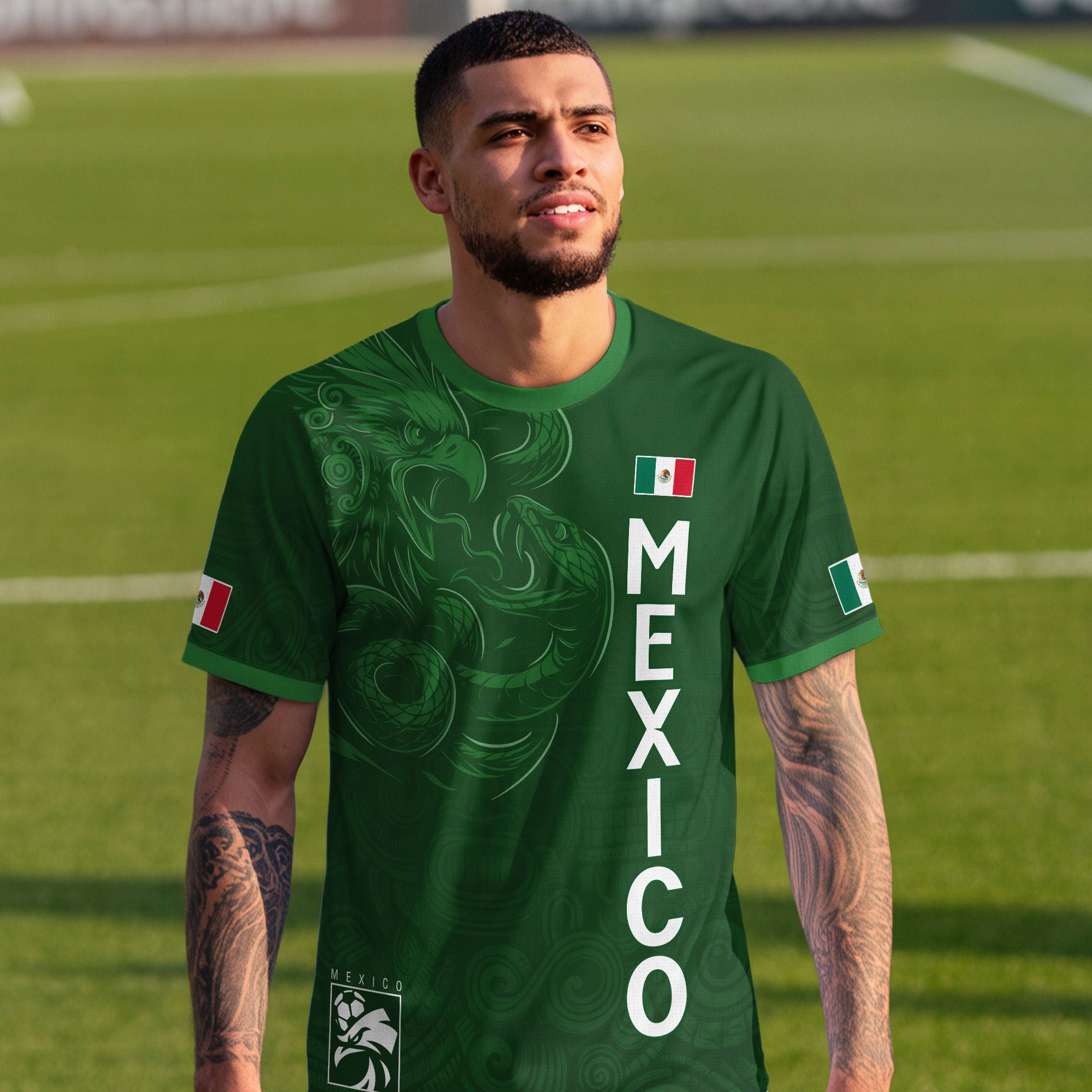 Mexico Green Eagle and Serpent National Pride Soccer Jersey