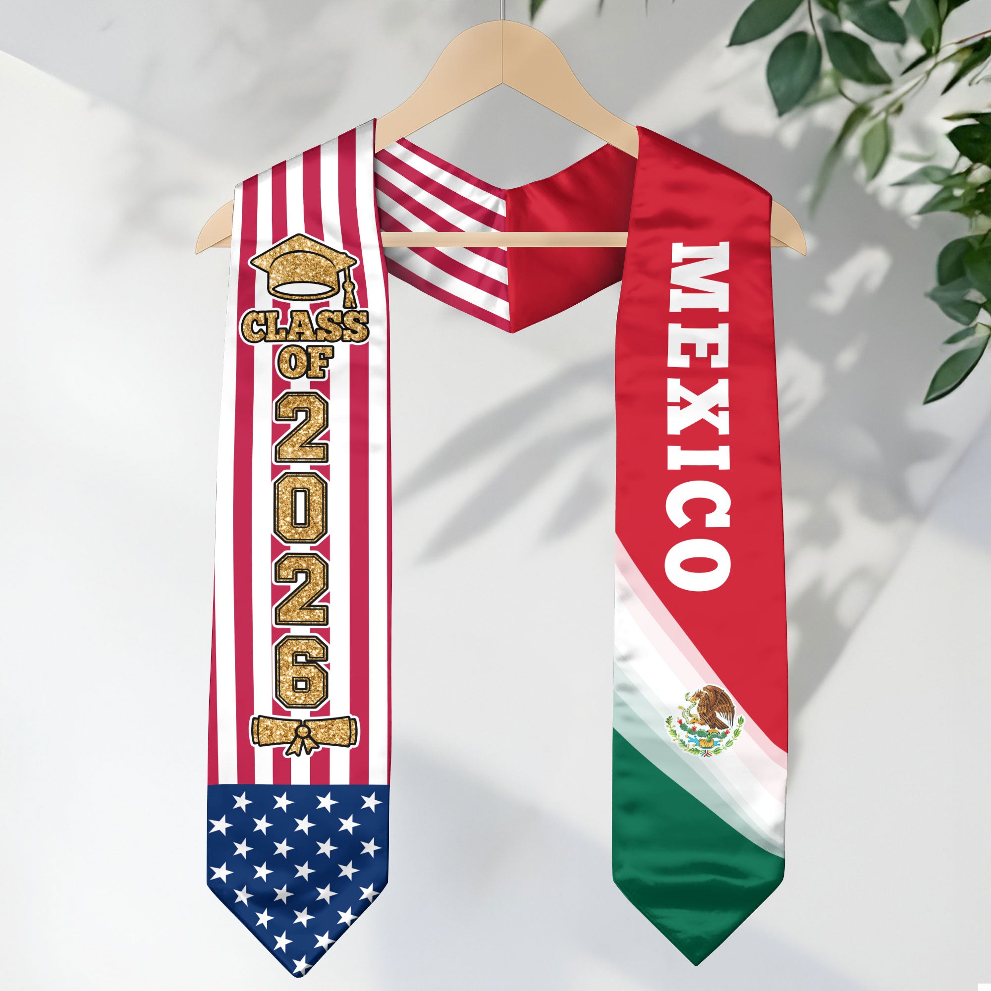 Mexico Graduation Stole 2026, Mexican Sash for Graduation Day, Class of 2026 Celebration