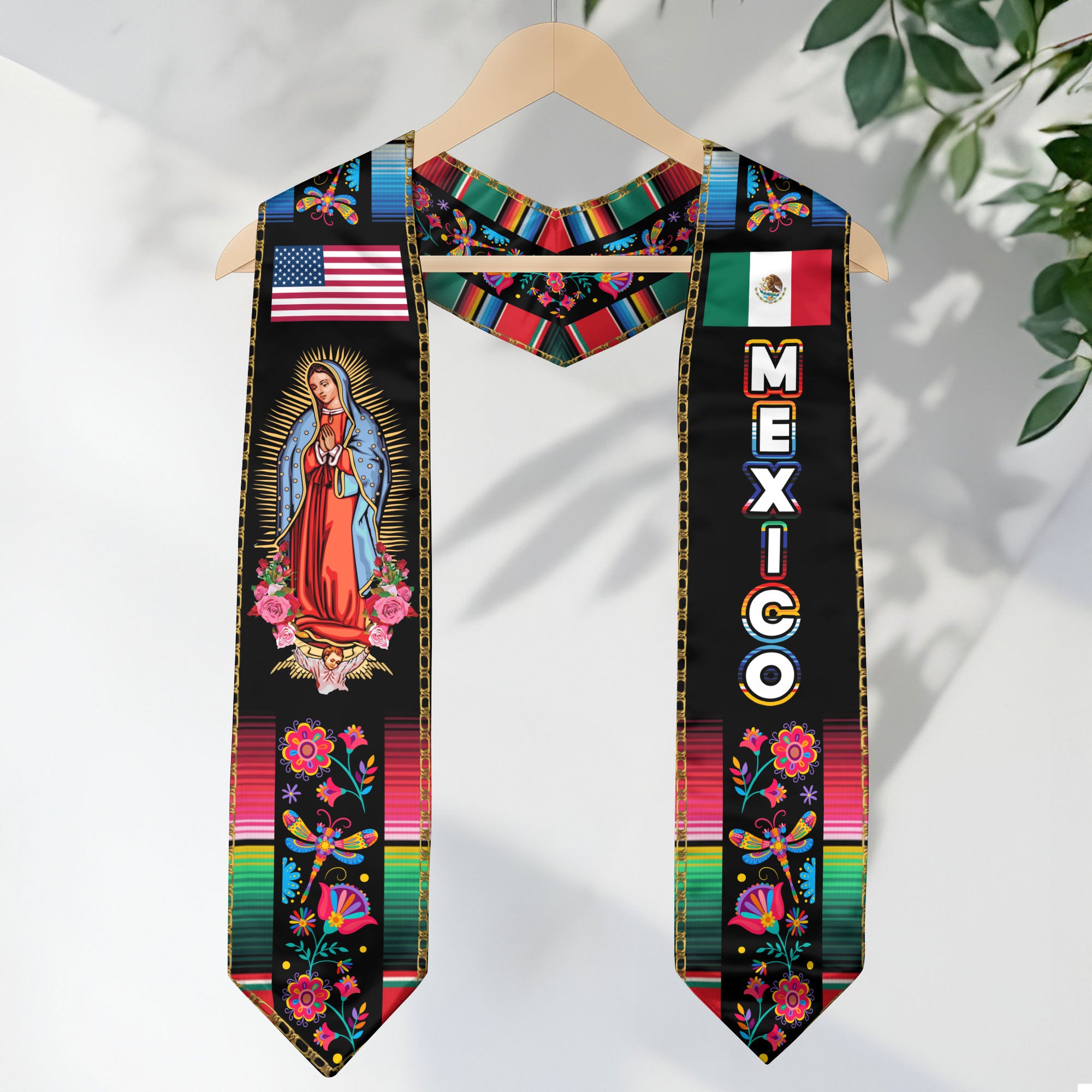 Mexico Flag Stole 2026, Mexican Graduation Sash for Ceremony, Class of 2026 Senior