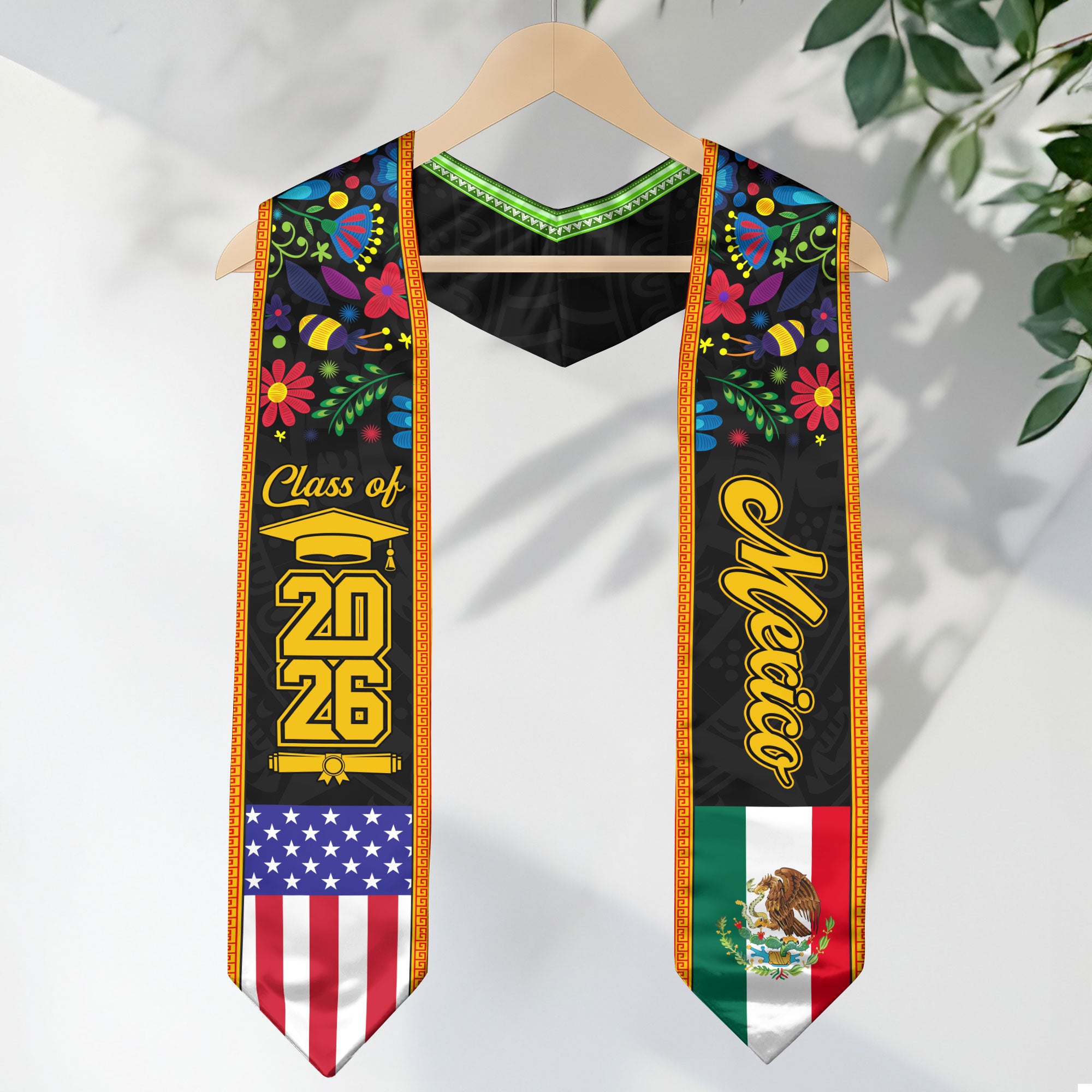 Mexican Stole Mexico 2026, Graduation Sash Elegant Design